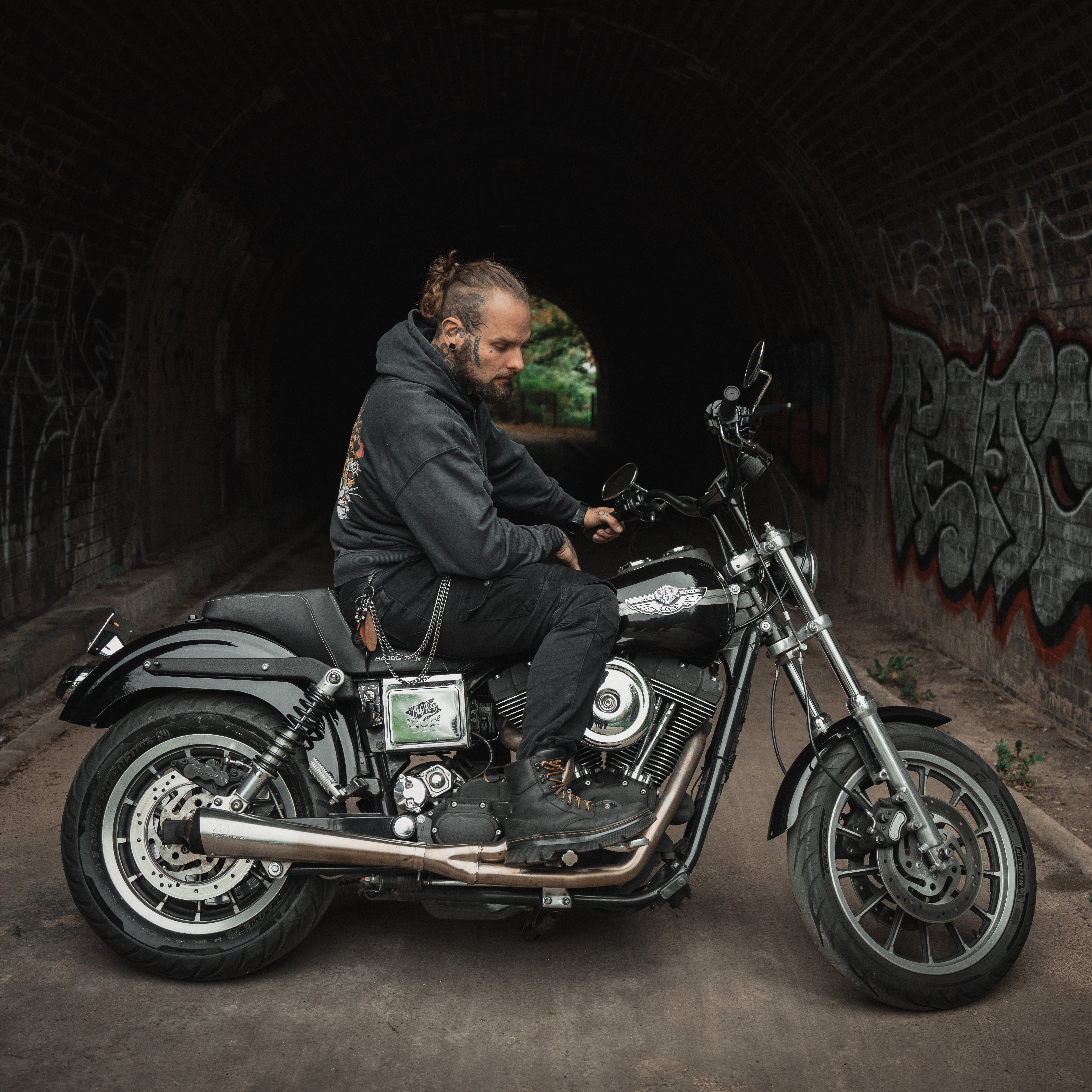 Flame & Fury Oversive Hoodie - Vintage Black