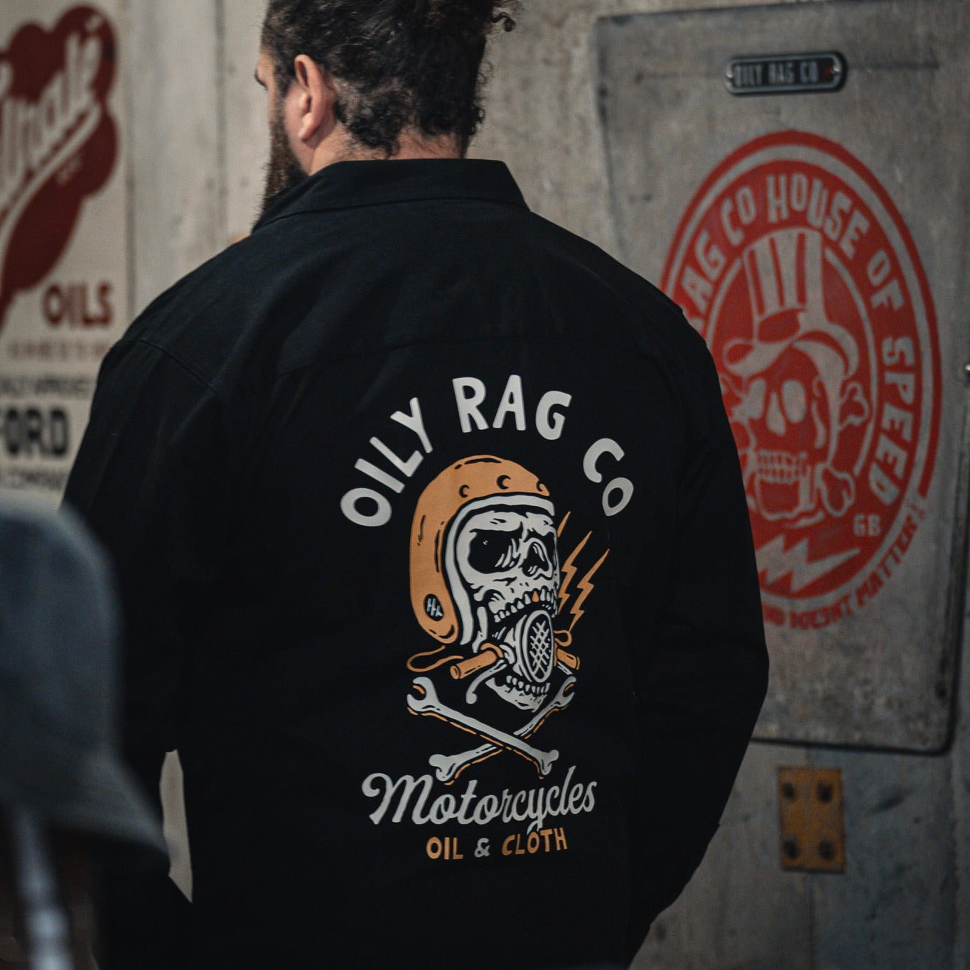 Oily Rag Co Motorcycles Drill Shirt - Black
