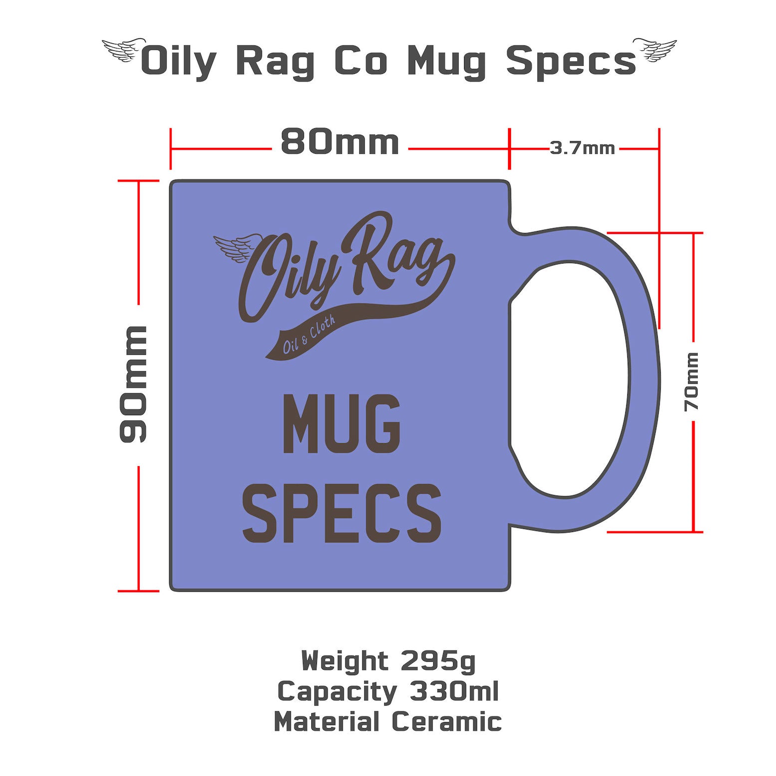 Oily Rag Co Winged Wheel Mug + Free coaster