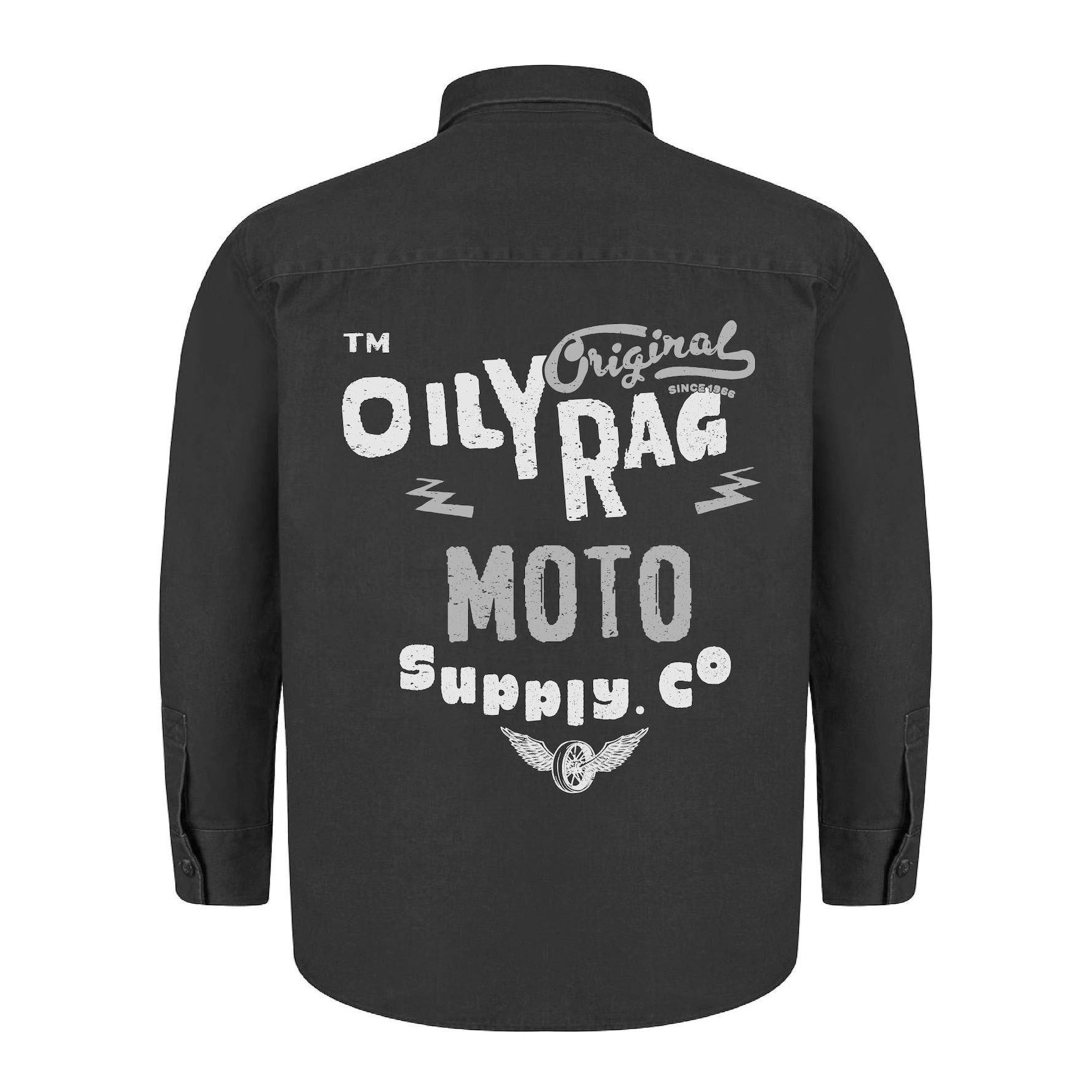 Oily Rag Co Moto Supply Drill Shirt - Black | Oily Rag Co