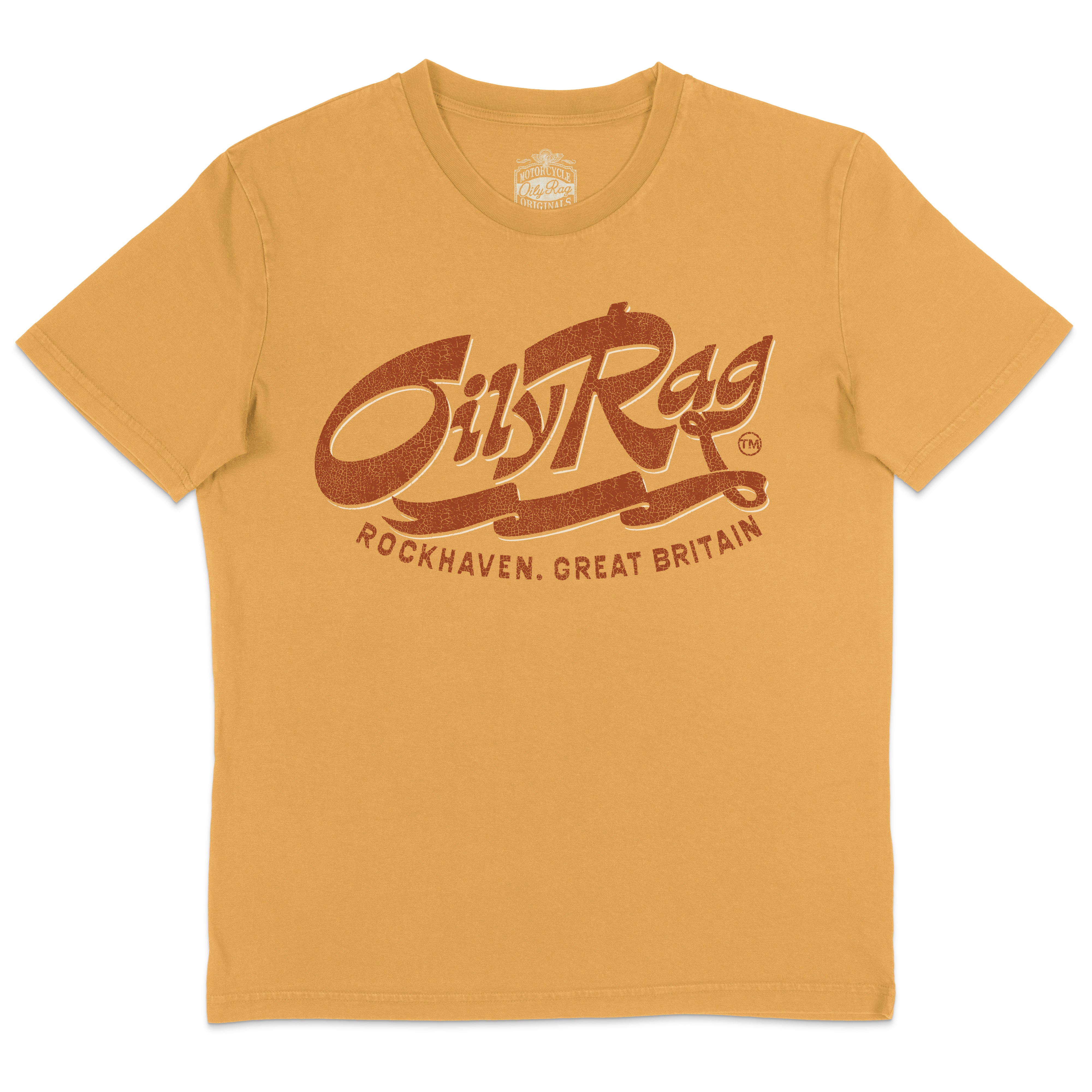 Retro Script T-Shirt – Vintage Gold