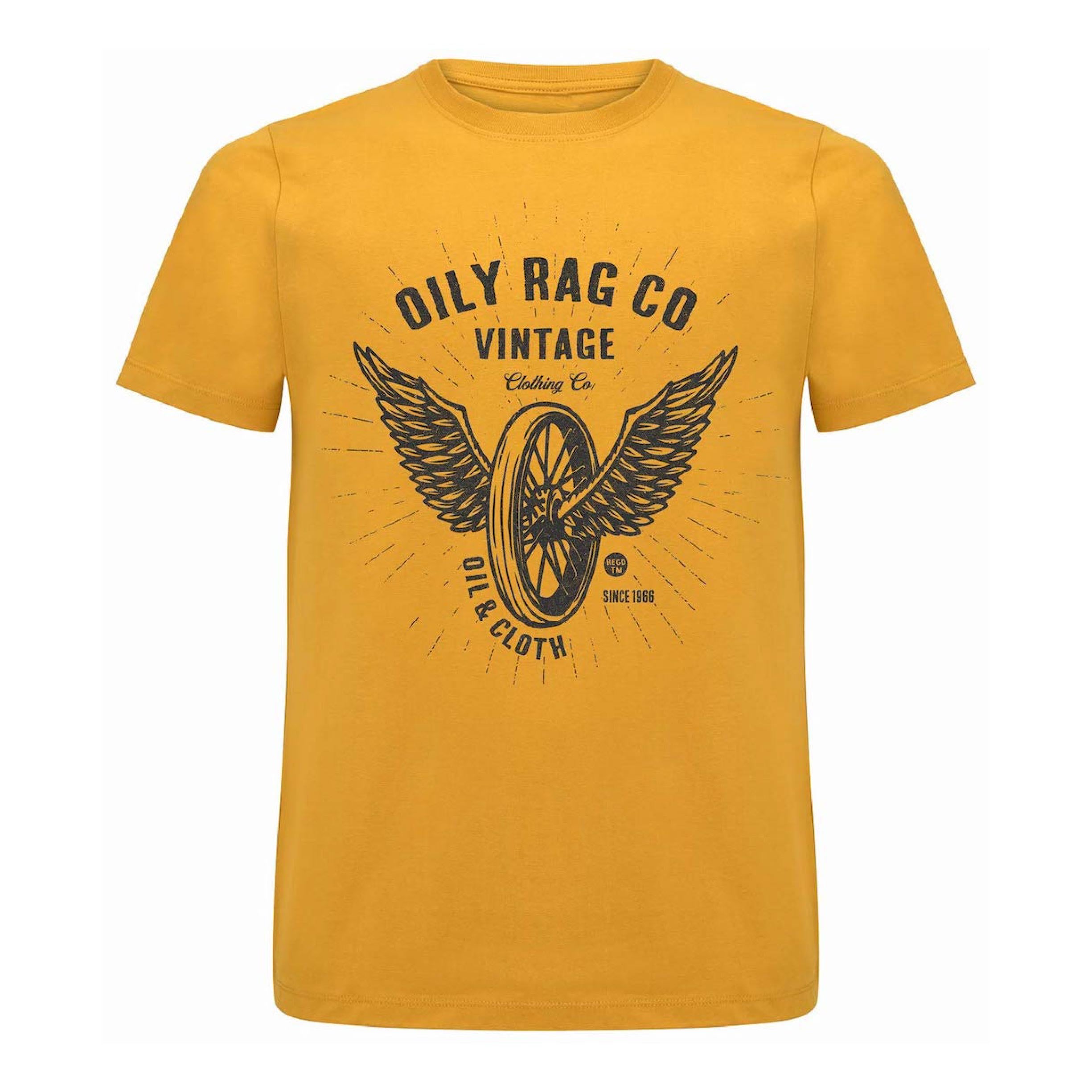Oily Rag Co Winged Wheel T-shirt - Mustard - Urban Style collection | Oily Rag Co