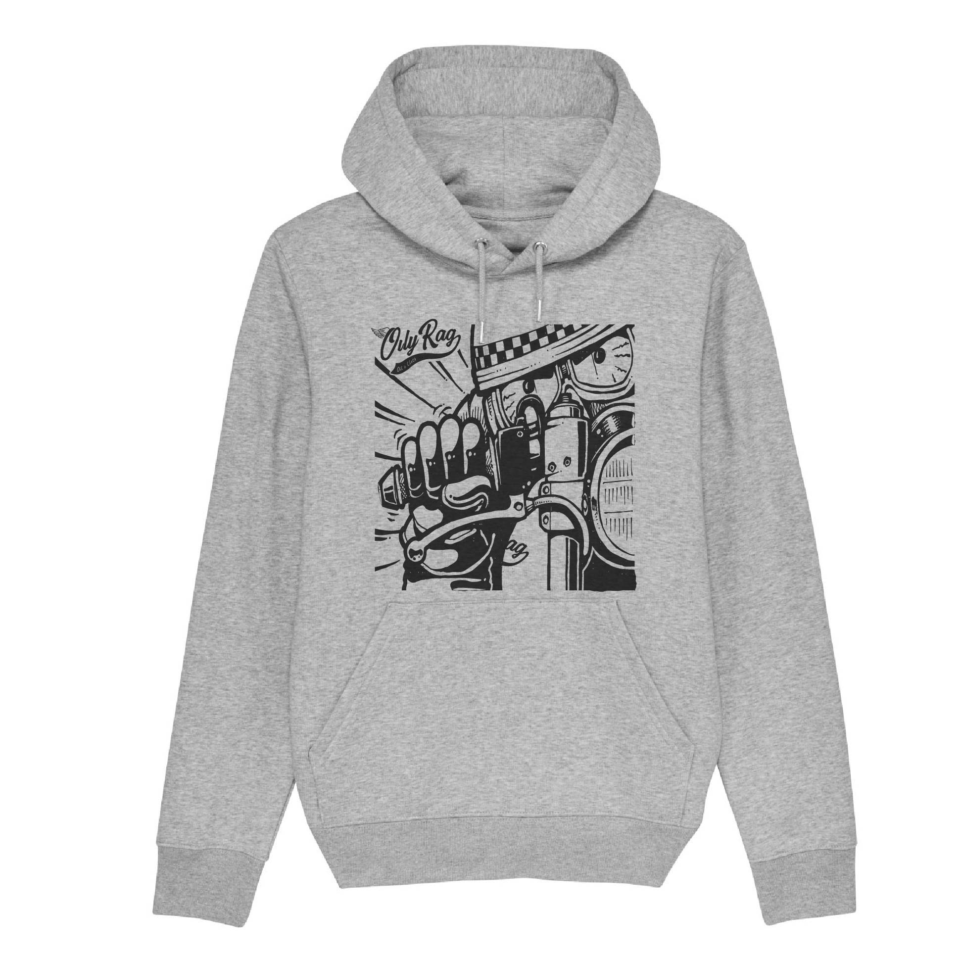 Oily Rag Wide Open Racer Pullover Hoodie - Unisex - Grey | Oily Rag Co