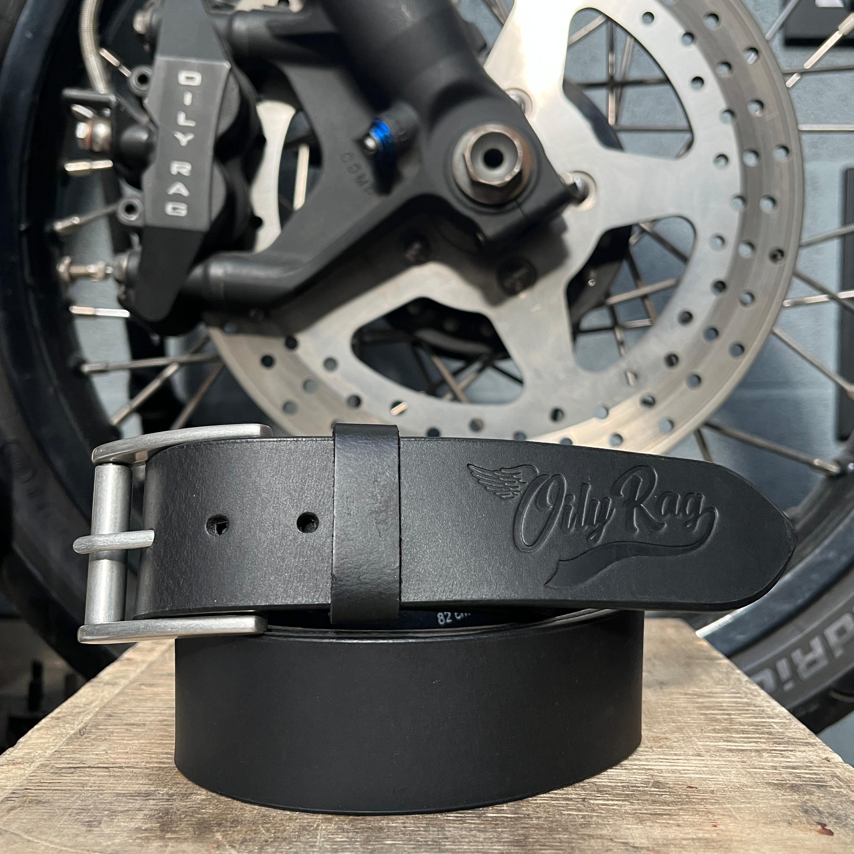Oily Rag Co Mens Branded Leather Belt - Black Leather | Oily Rag Co
