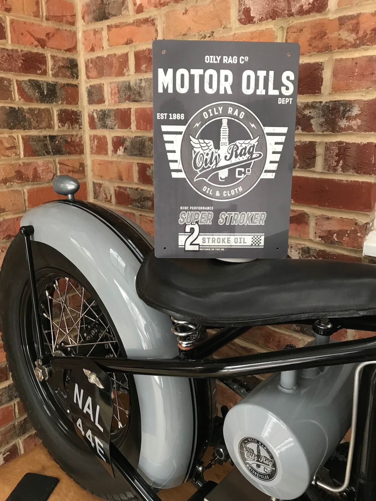 Oily Rag Motor Oil Stroker Alloy Sign