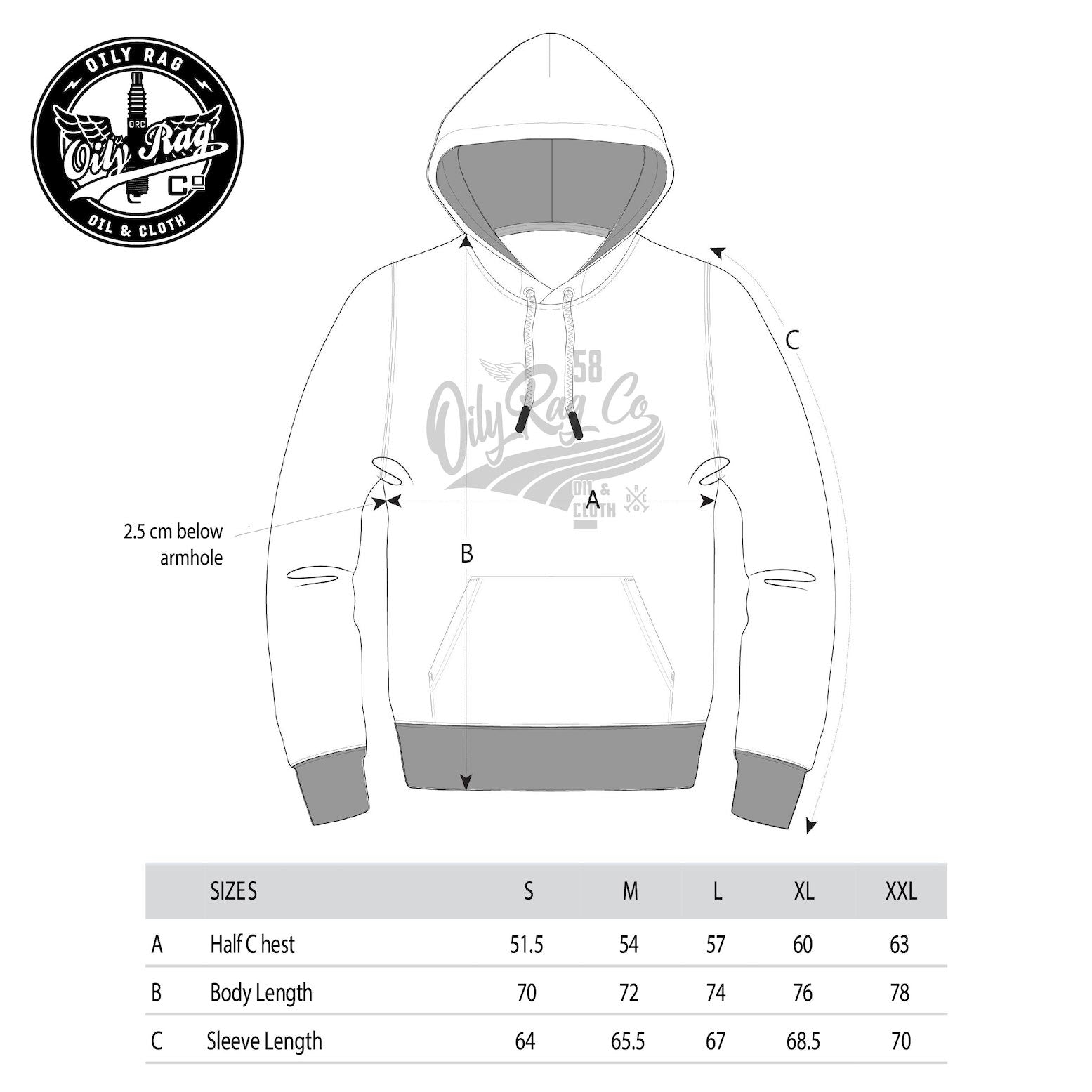 Oily Rag Retro Authentic Pullover Hoodie - Unisex - Black