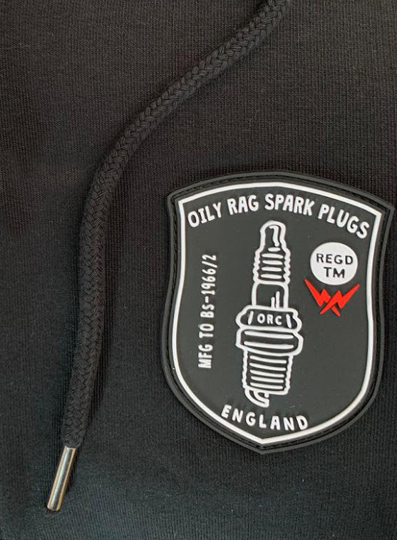 Spark Plug Pullover Hoodie - Back Print - Black
