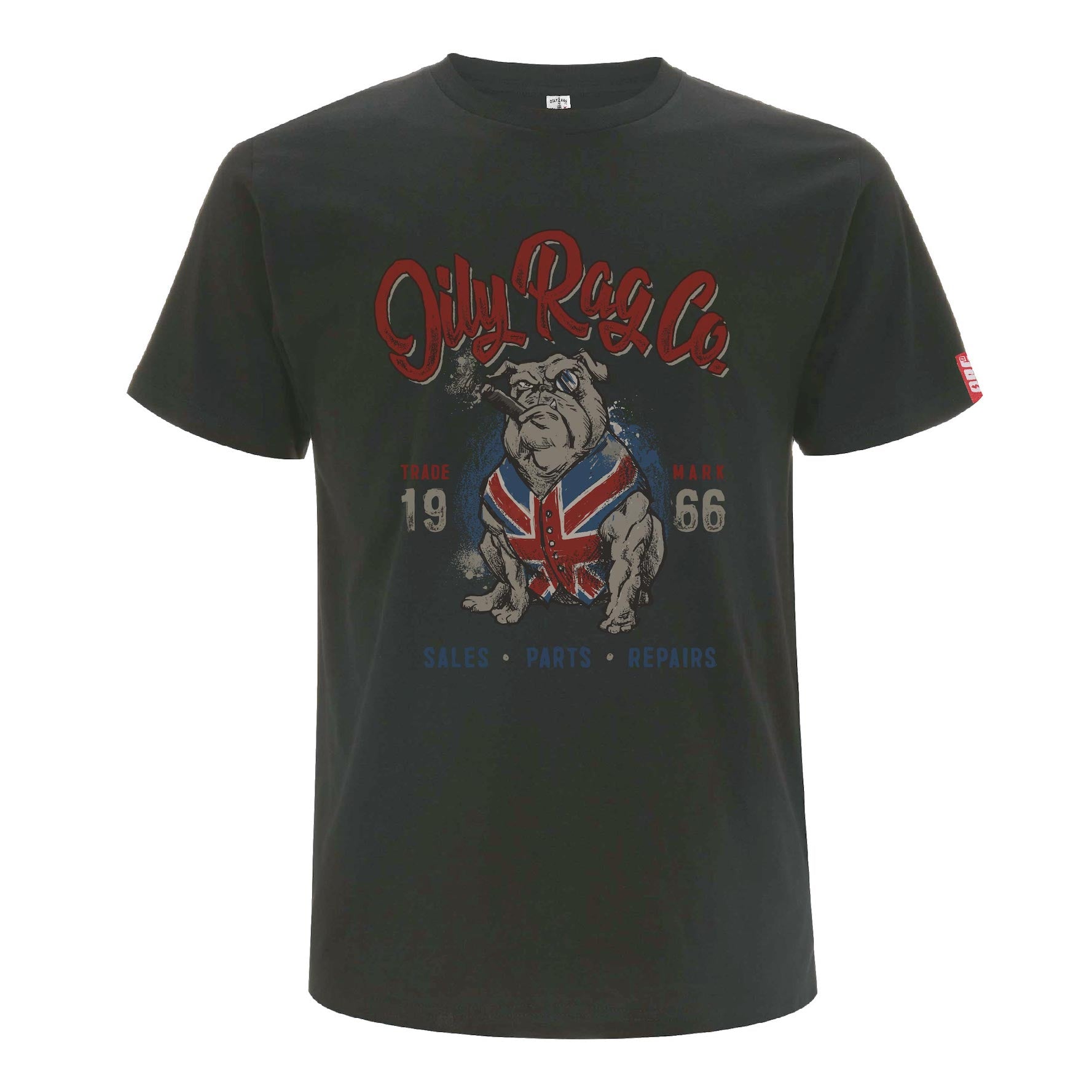 British Bulldog Vintage T-shirt - Ash Black - Black Label Collection | Oily Rag Co
