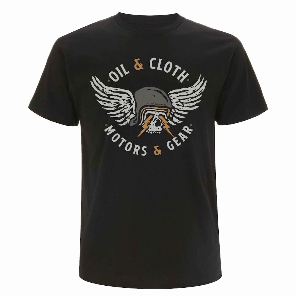 Oily Rag Co Motors n Gear T-Shirt - Graphite - Black Label Collection | Oily Rag Co