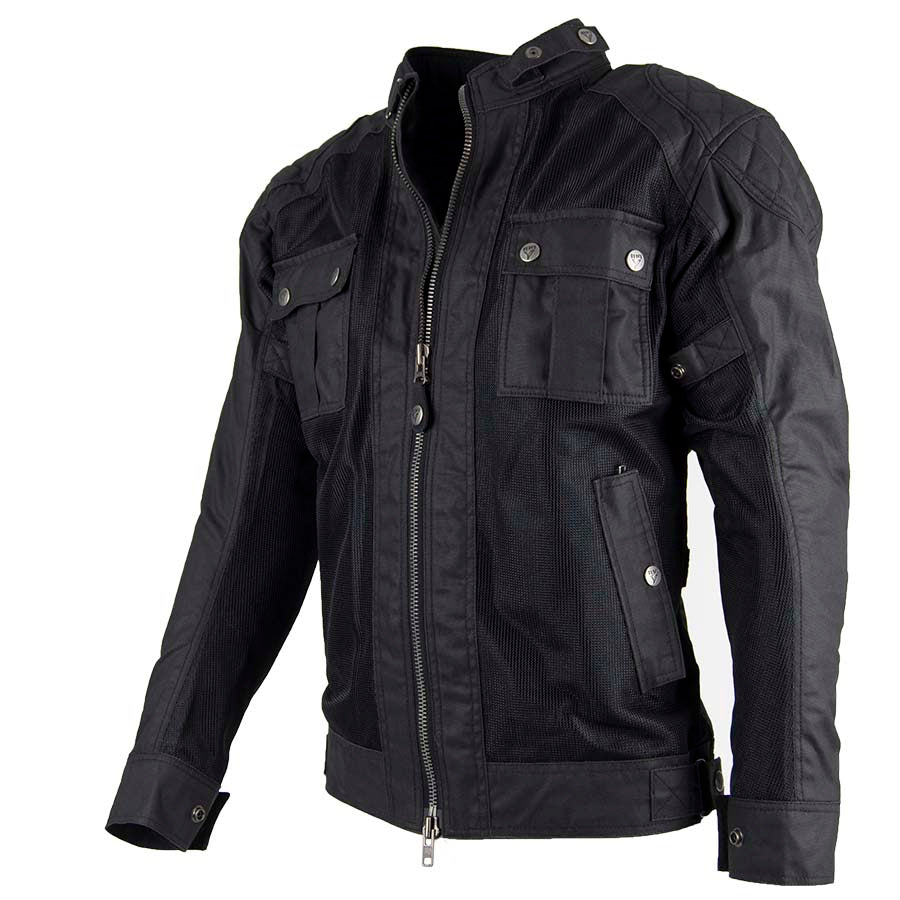 By City Men's Teneree Venty II Mesh Textile Jacket - Black | Oily Rag Co