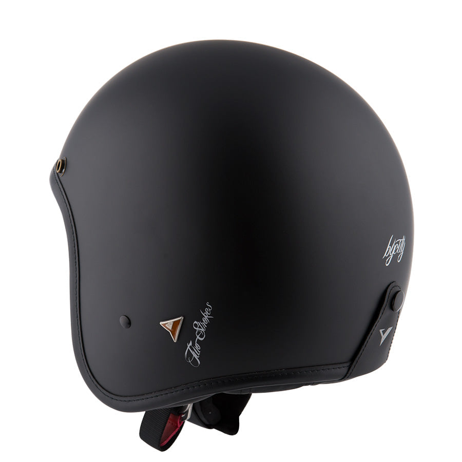 ByCity Two Strokes Open Face Helmet - Full Black