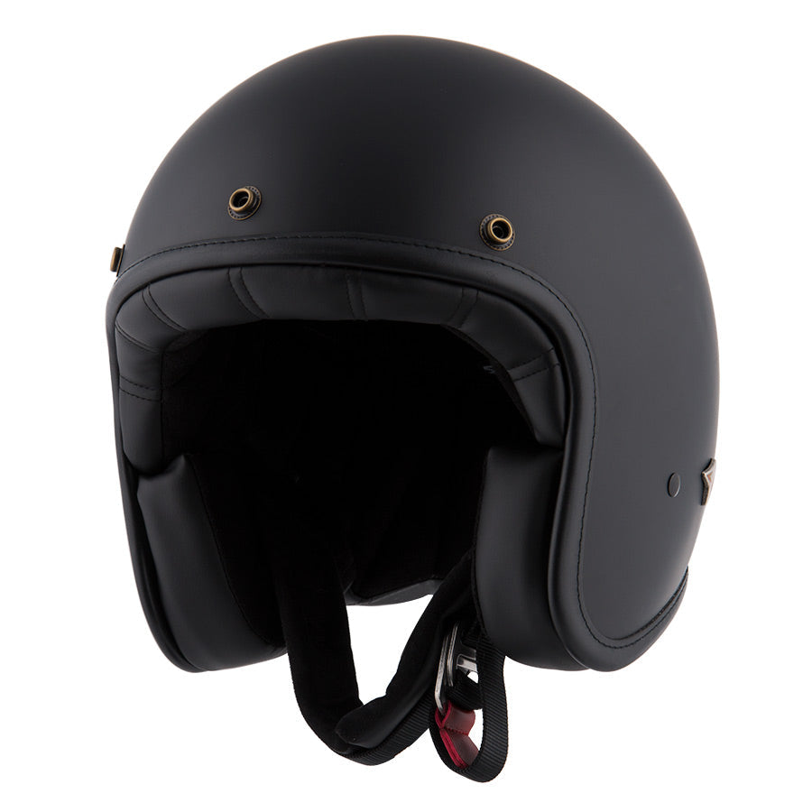 ByCity Two Strokes Open Face Helmet - Full Black