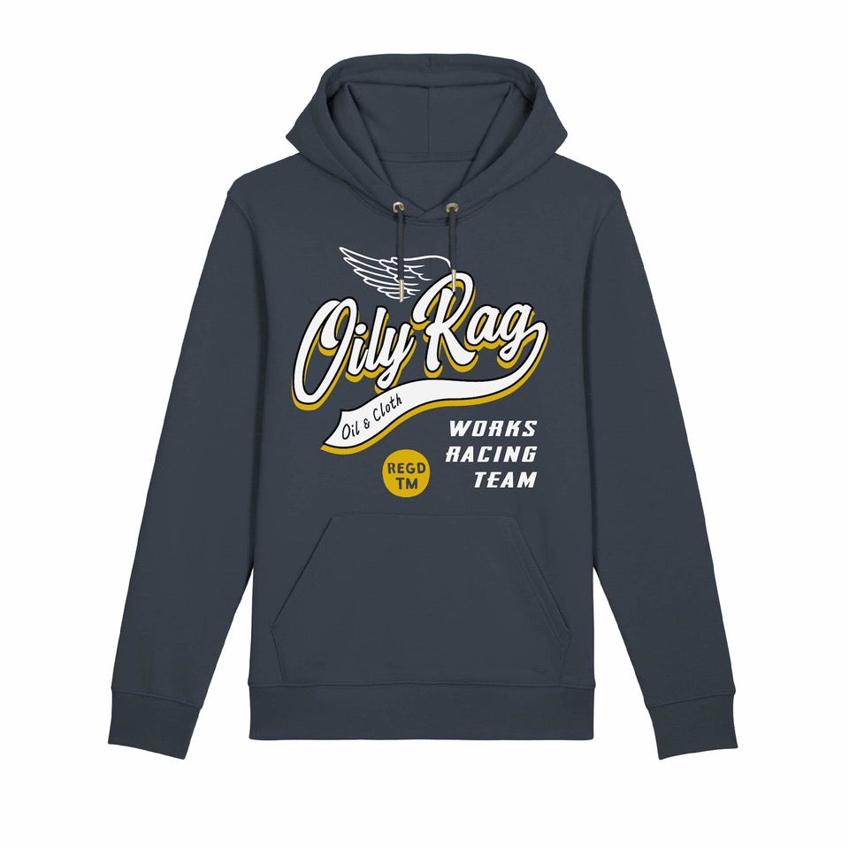Oily Rag Works Racing Team Pullover Hoodie - Unisex - Slate Blue | Oily Rag Co