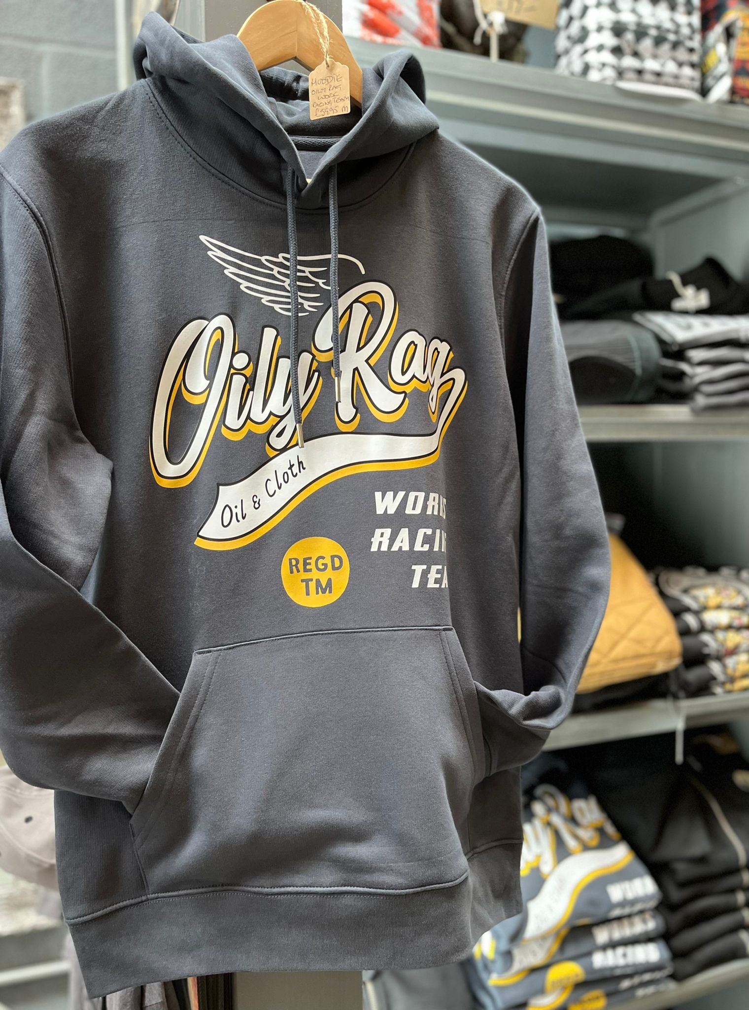 grey mens hoodie, hoody, hood, racer, racing, leisurewear for men, motorcycle, car