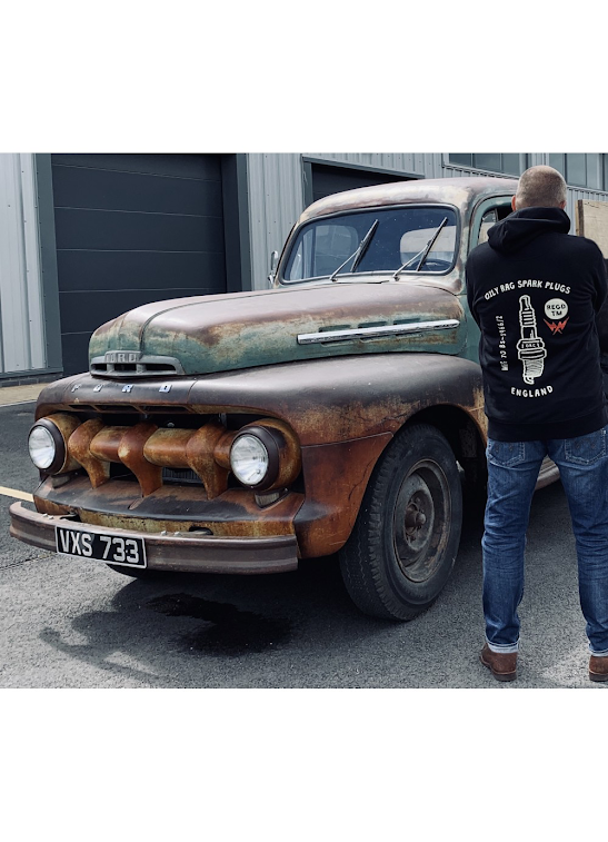 Spark Plug Pullover Hoodie - Back Print - Black