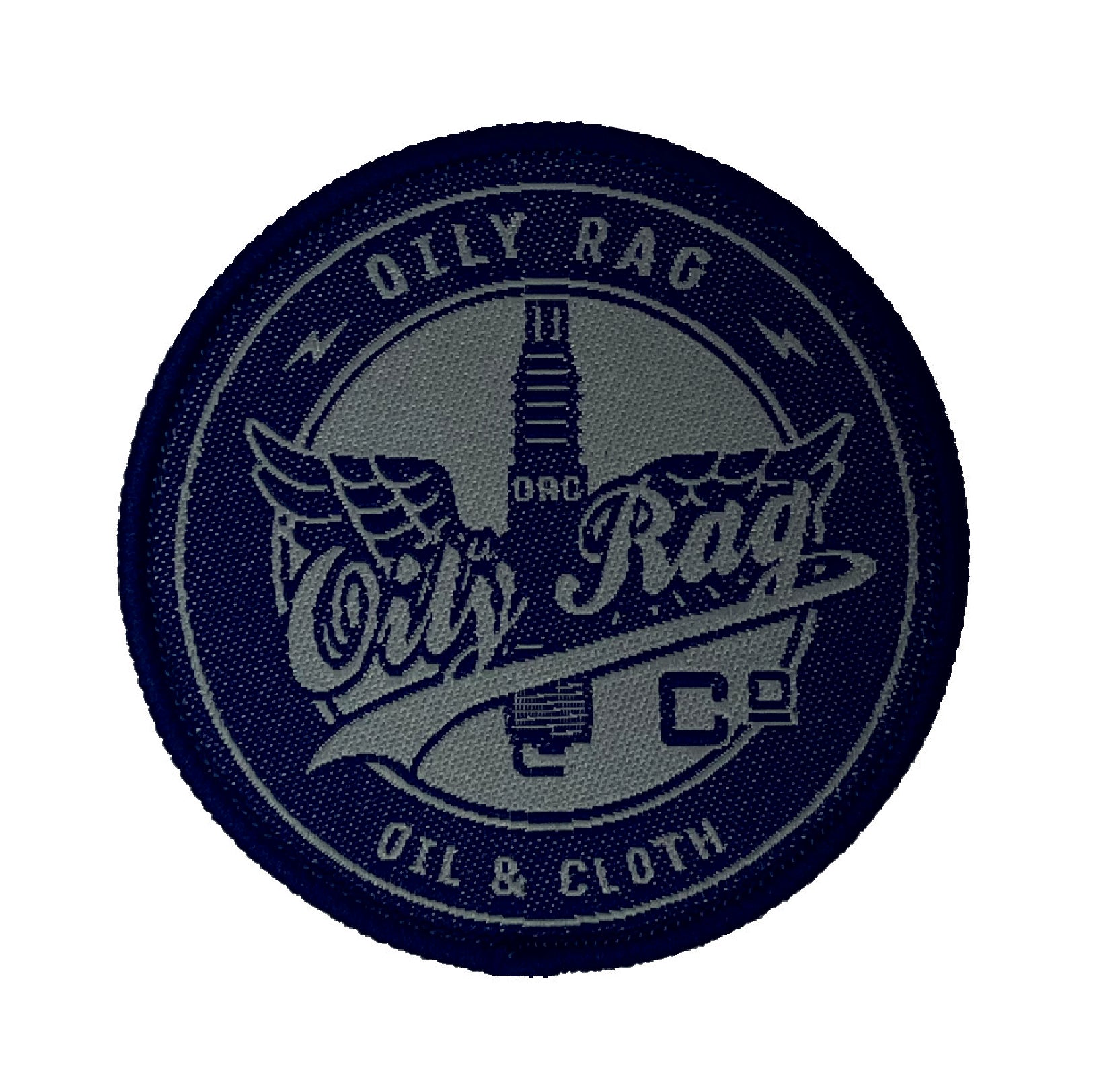 Oil Rag Co. Oil & Cloth sew on woven patch - Blue | Oily Rag Co
