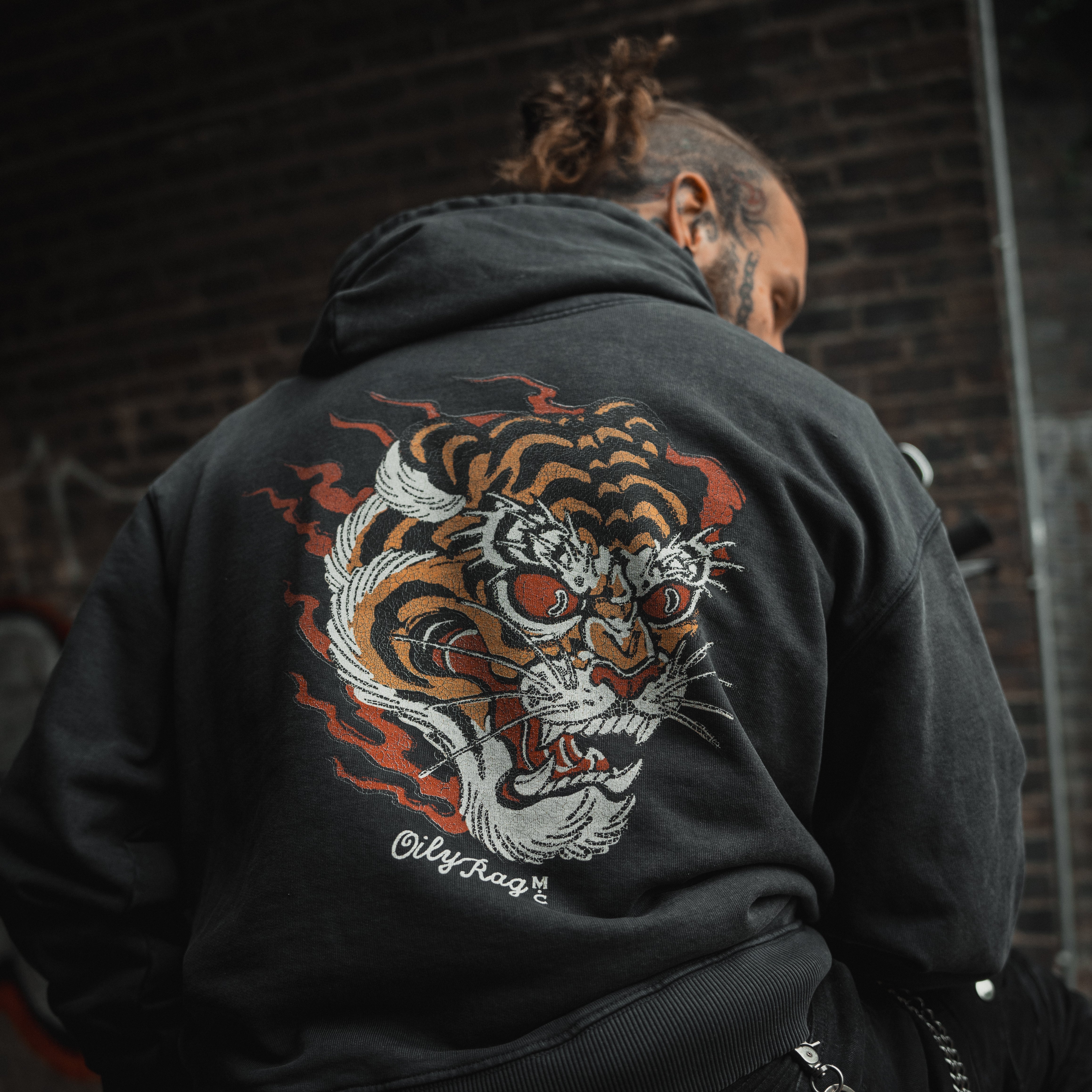 Flame & Fury Oversive Hoodie - Vintage Black