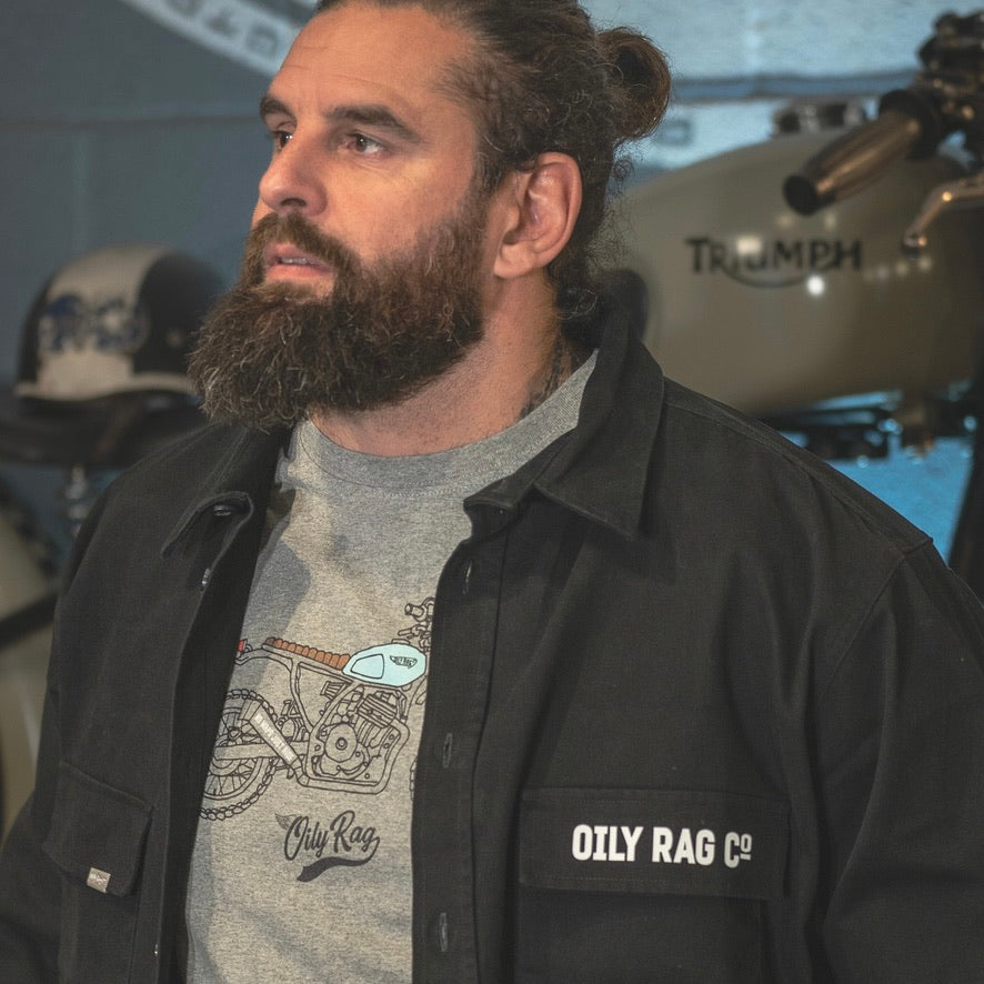 Oily Rag Co Motorcycles Drill Shirt - Black