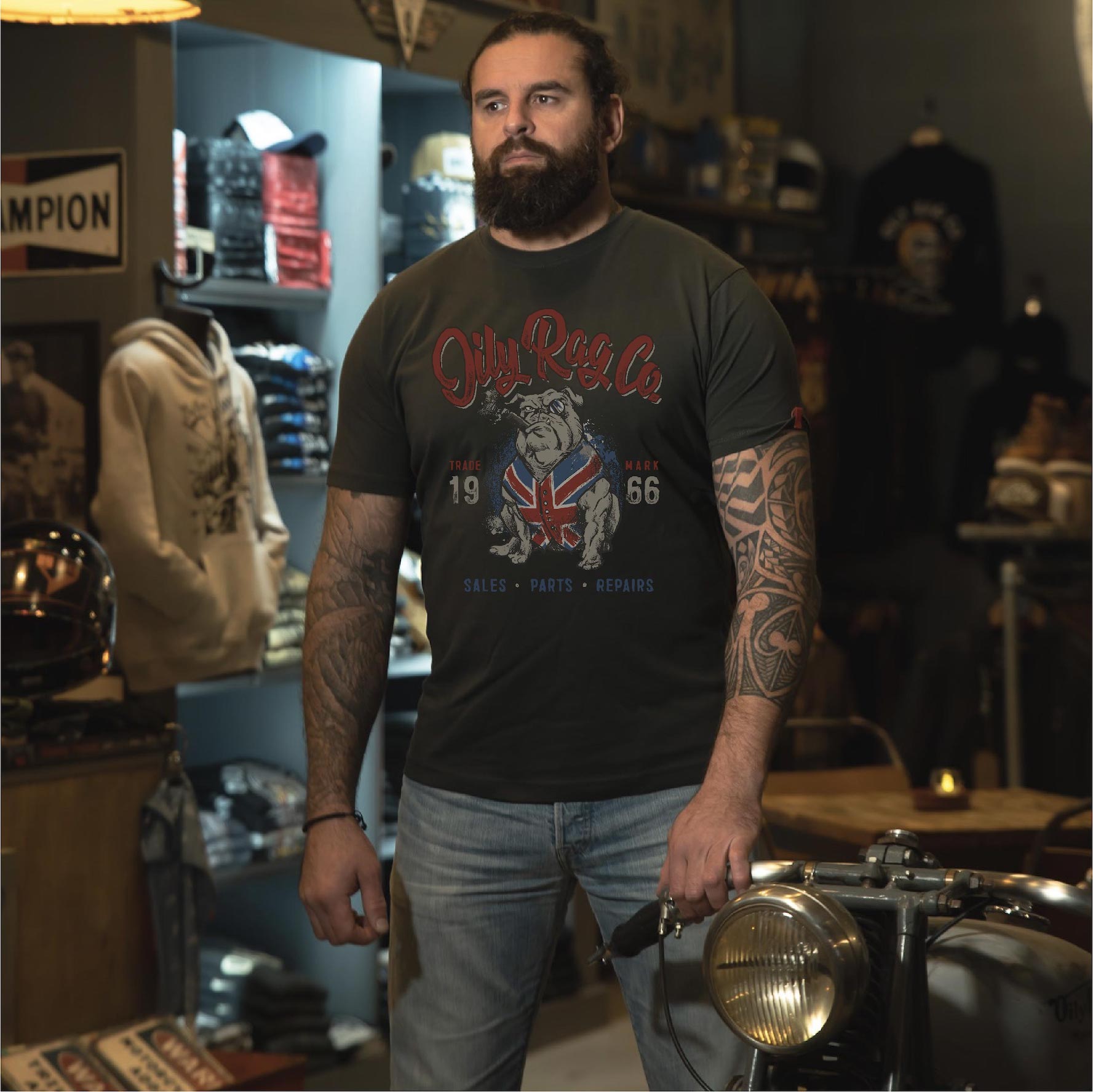 British Bulldog Vintage T-shirt - Ash Black - Black Label Collection
