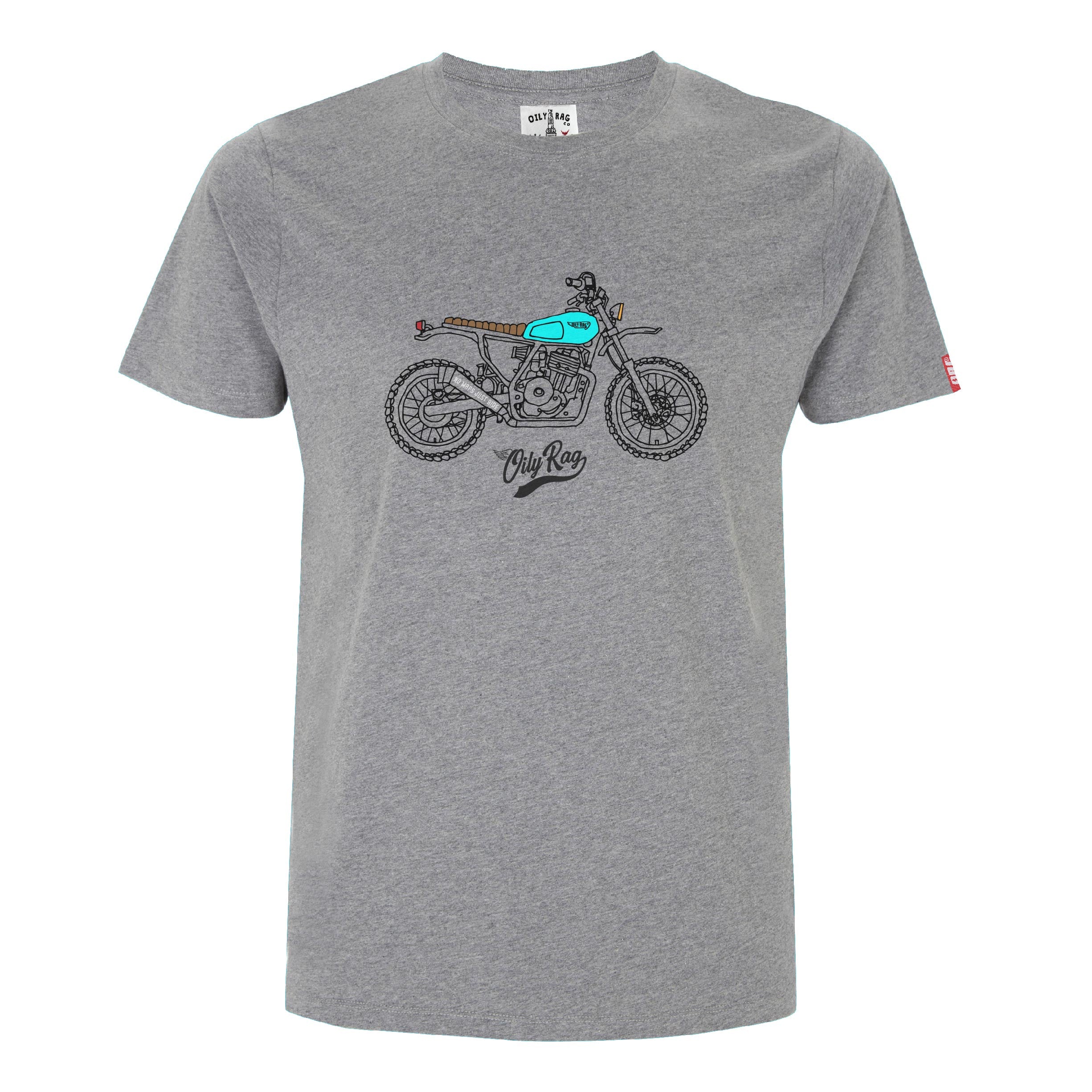 Oily Rag Co Custom Flat Tracker T-shirt - Urban Style collection - Grey | Oily Rag Co