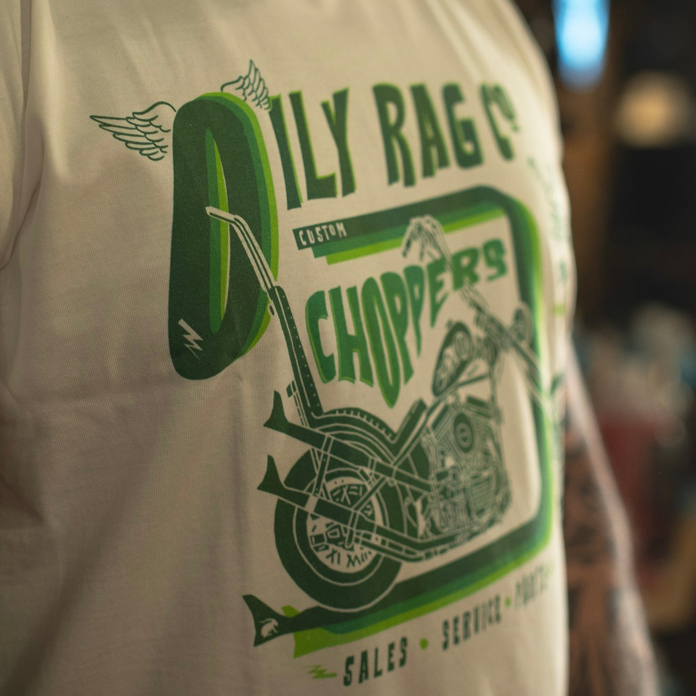 Chopper Motorcycle T-shirt - Urban Style collection - Dusky white