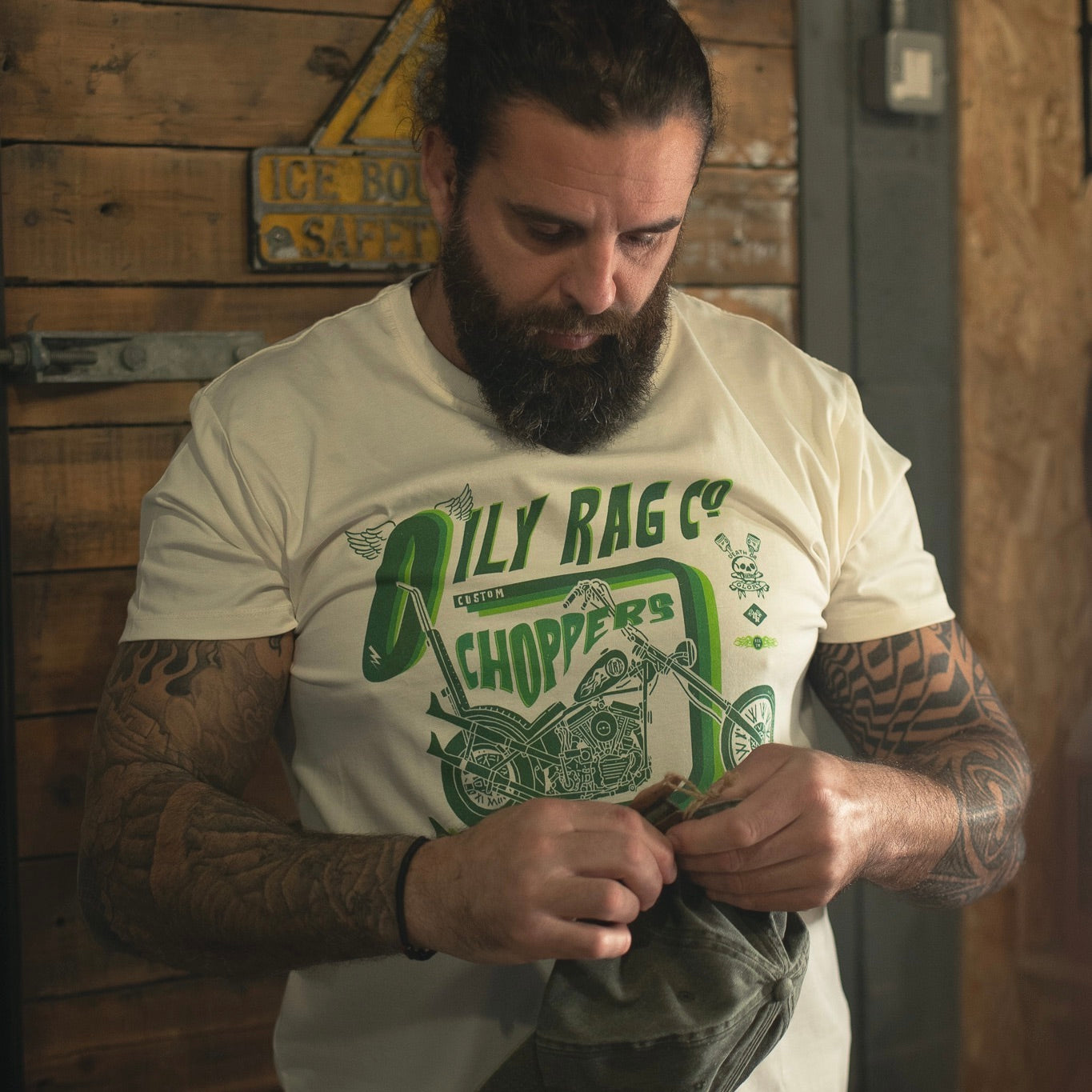 Chopper Motorcycle T-shirt - Urban Style collection - Dusky white