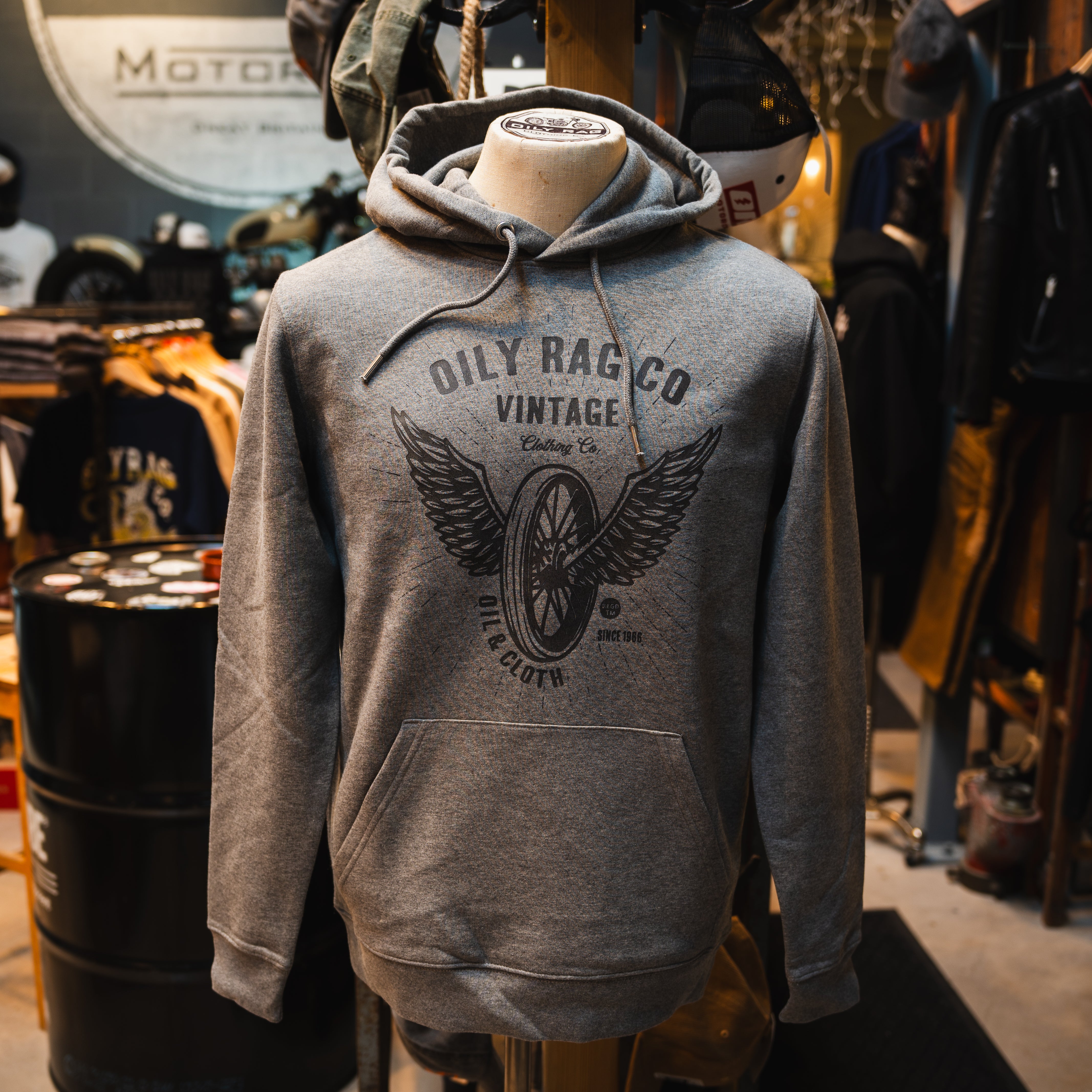 Wing Wheel Hoodie - Grey