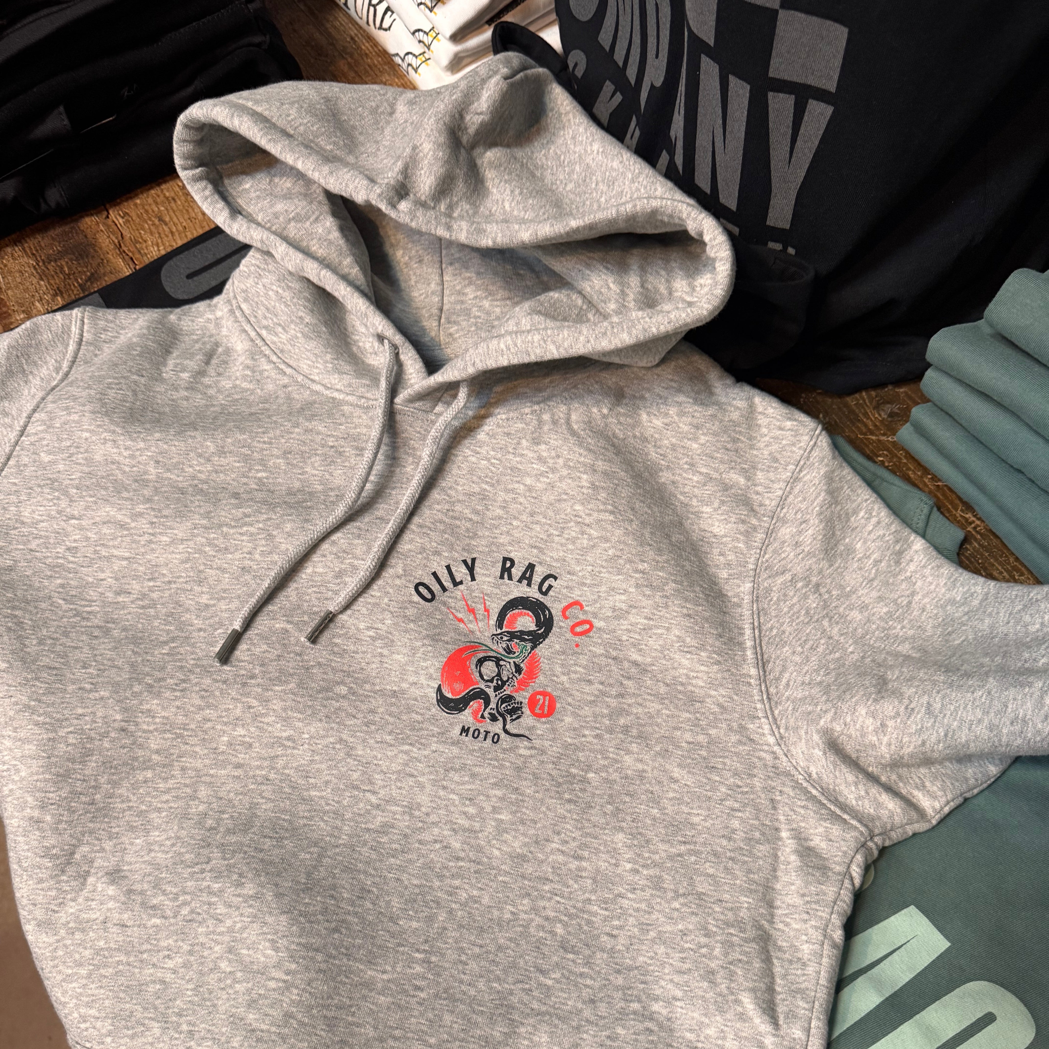 Snake & Skull Hoodie - Grey