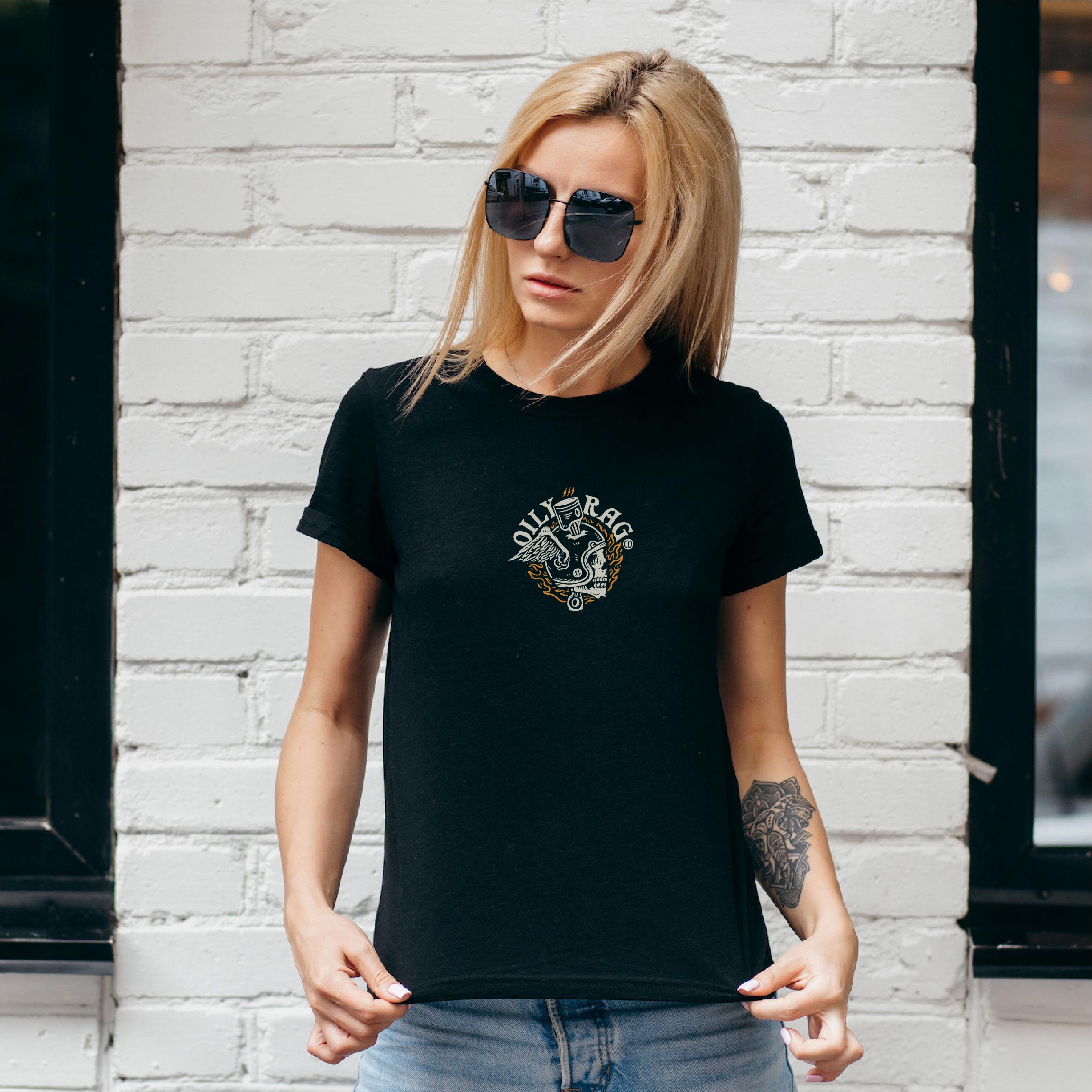 Oily Rag Flaming Skull T-shirt - Black