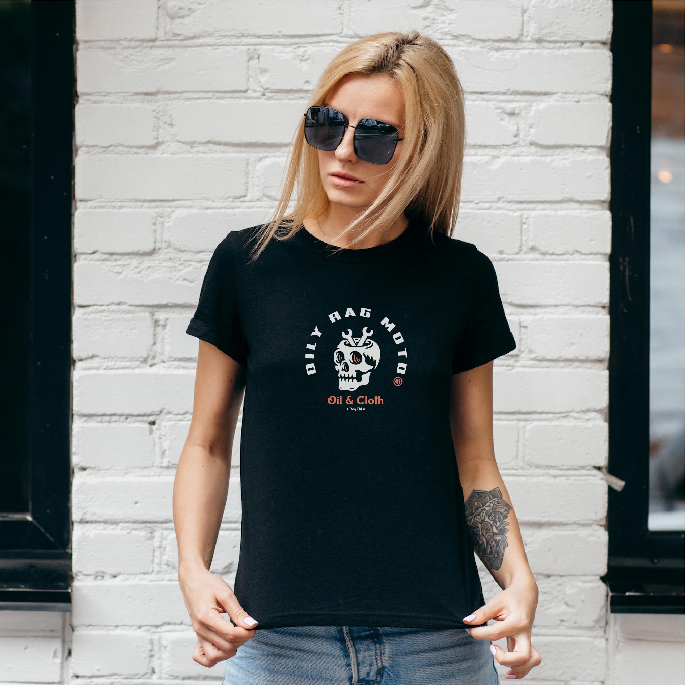 Oily Rag Moto Skull T-shirt - Black