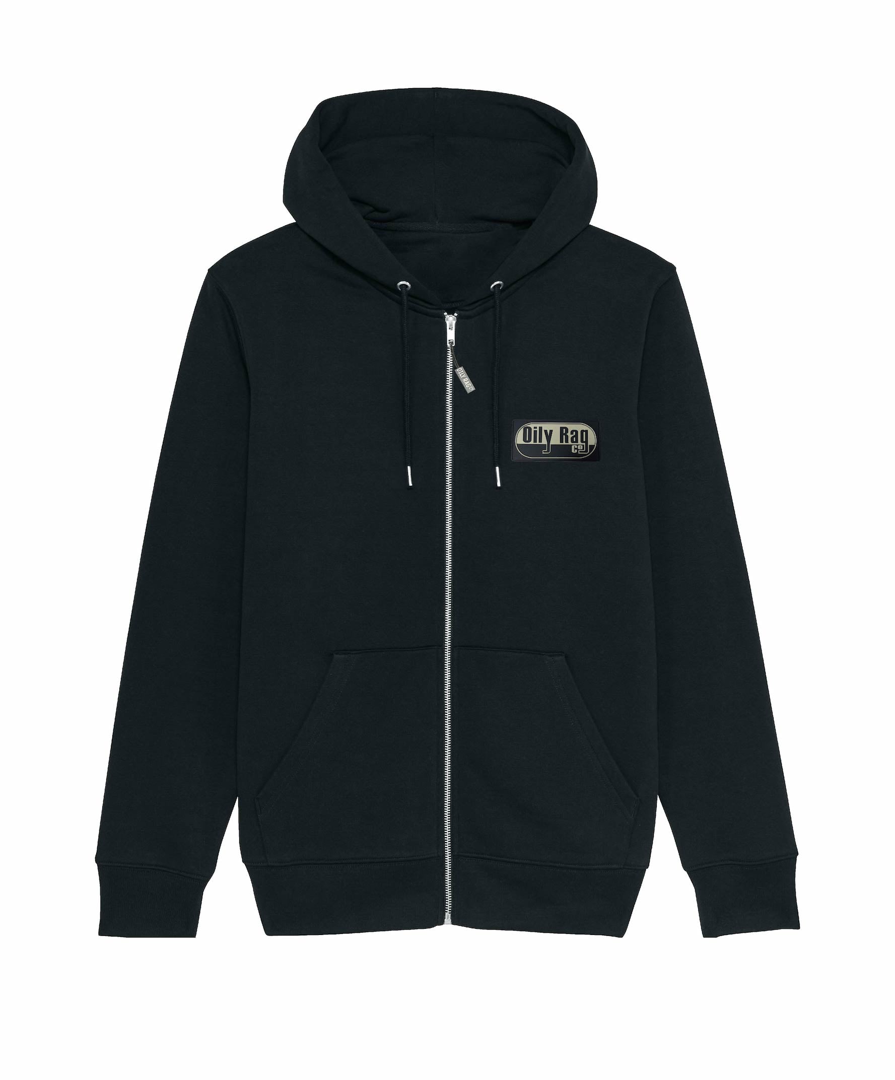 Retro Moto Zip-Thru Hoodie - Black | Oily Rag Co