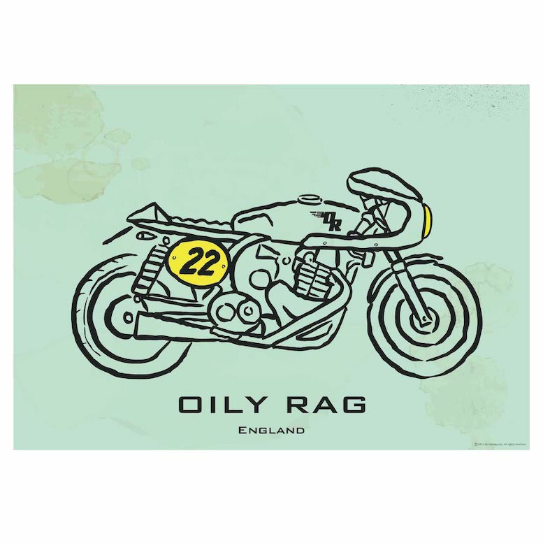 Cafe Racer Print - Size A1 841mm x 594mm | Oily Rag Co