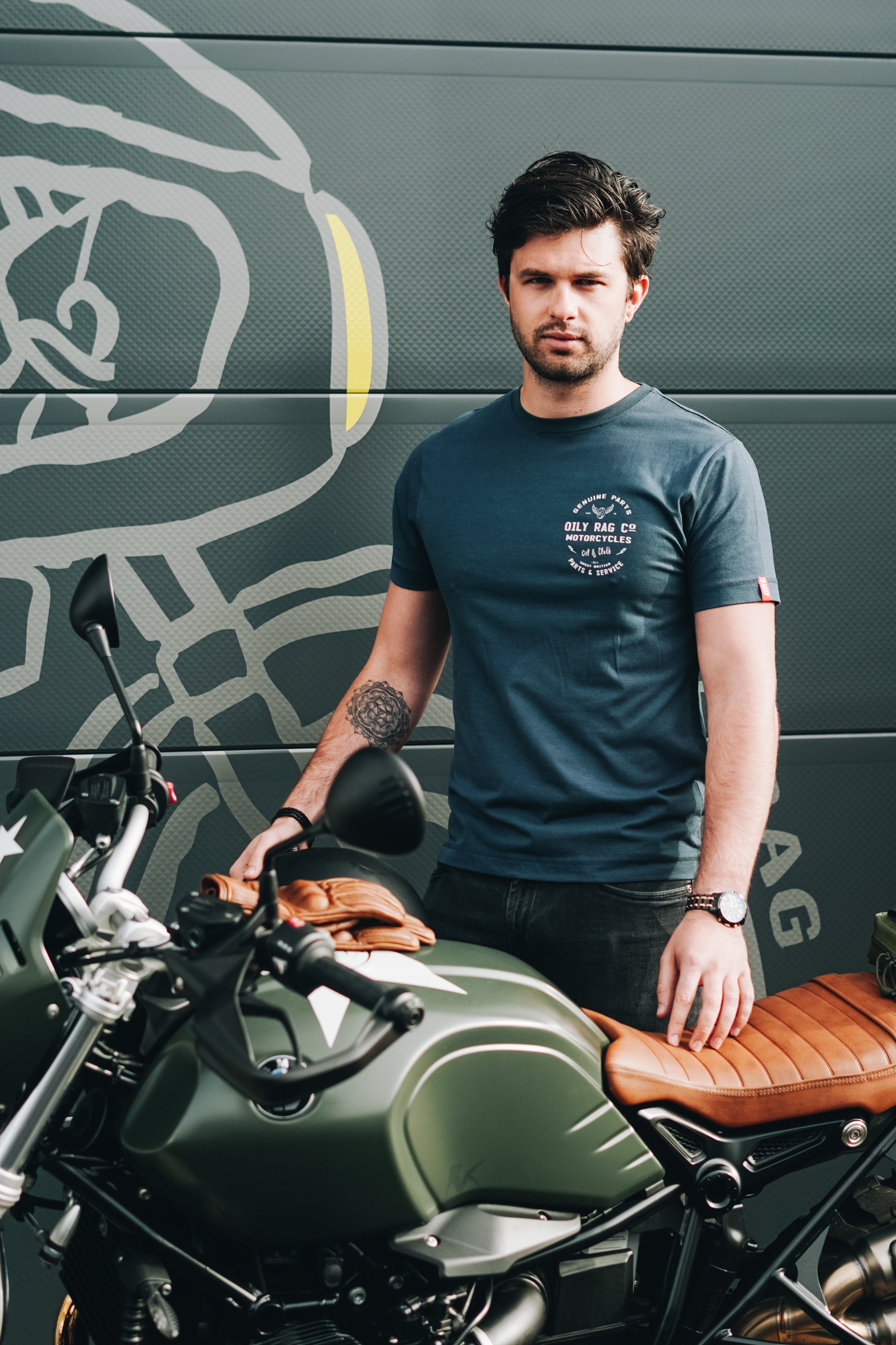 Parts & Service T-shirt - Back Print - Denim Blue - Black Label Collection