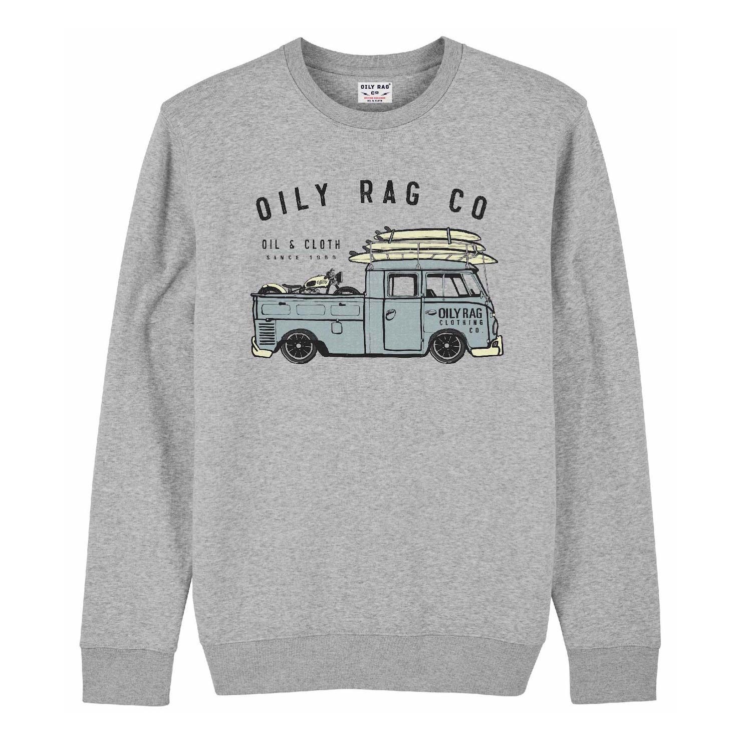 Ratty Truck Crew Neck Sweatshirt - Grey Heather | Oily Rag Co