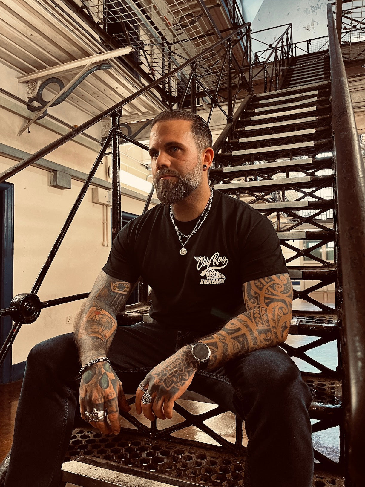 Kickback Prison Tee - Back Print - Black