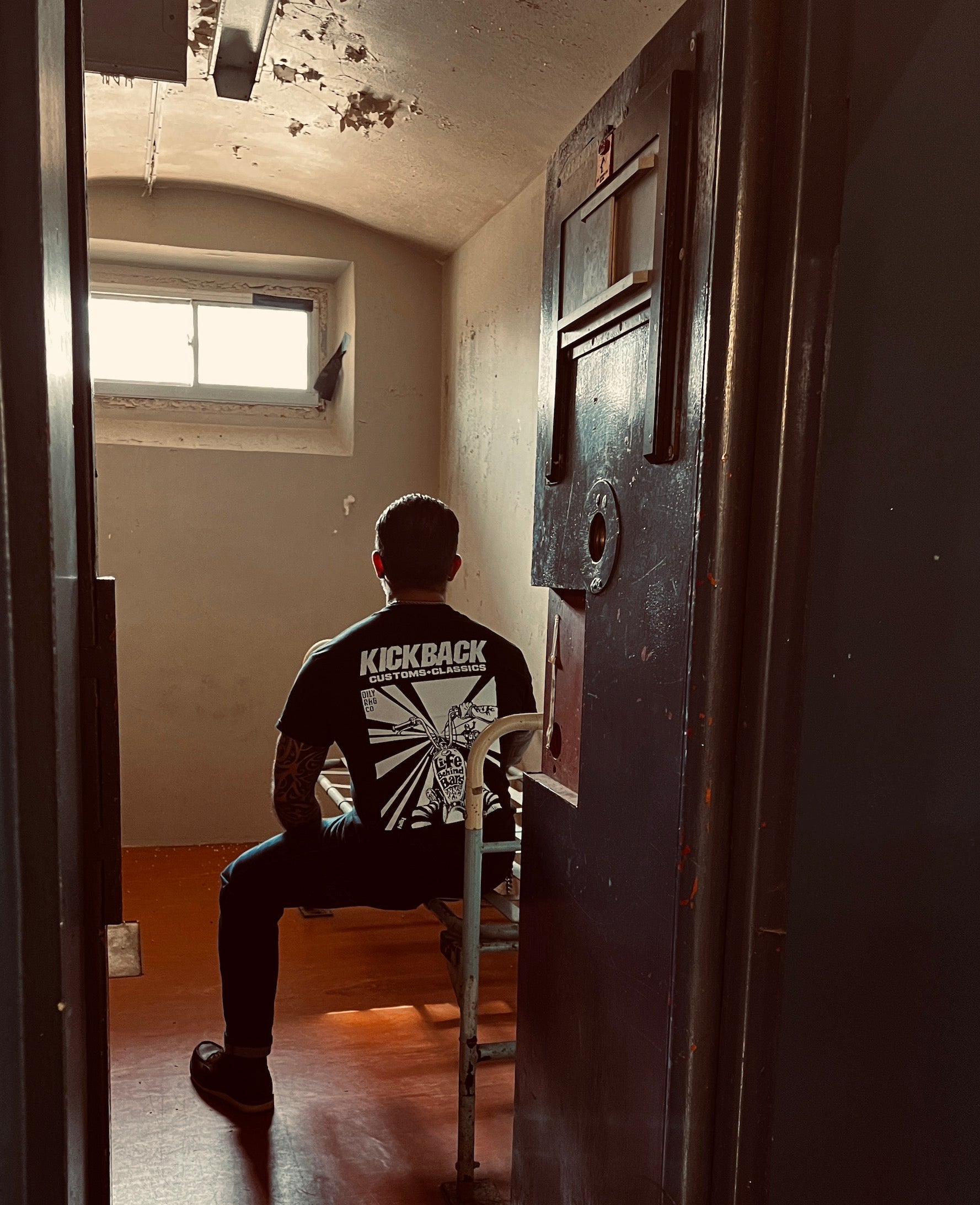 Kickback Prison Tee - Back Print - Black