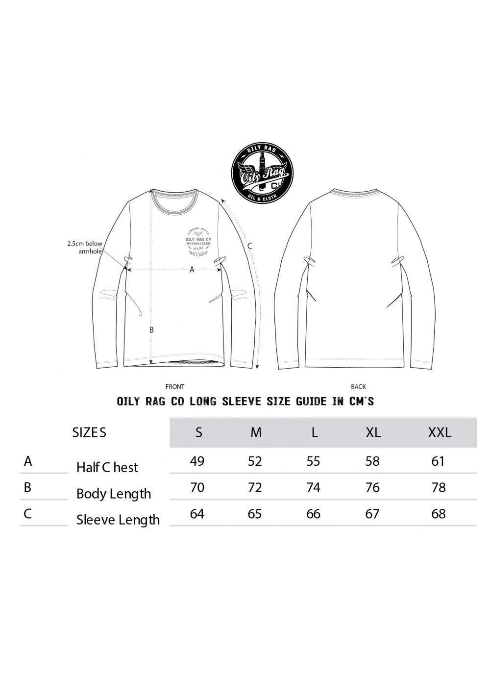 Oily Rag Co Long Sleeve Top - BLACK