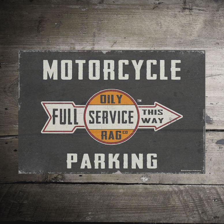 Motorcycle Parking Alloy Sign | Oily Rag Co