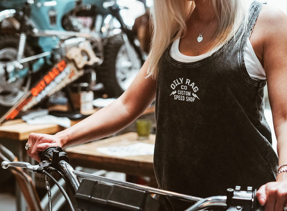 Custom Speed Shop Vest - Acid Wash Black