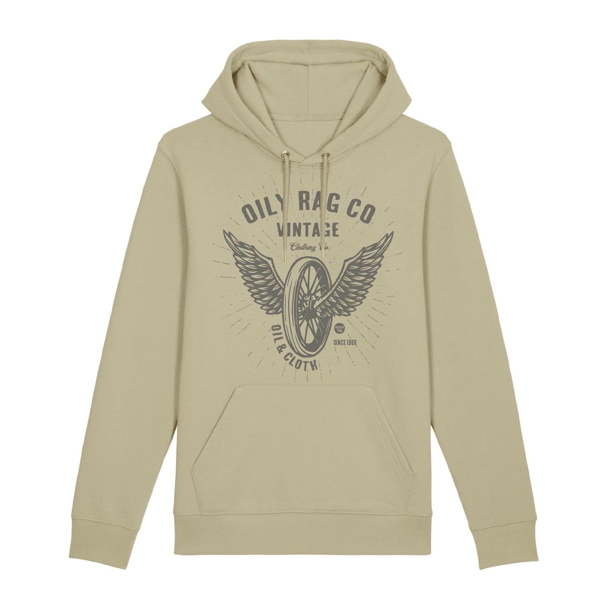 Winged Wheel Pullover Hoodie - Unisex - Pale Green | Oily Rag Co