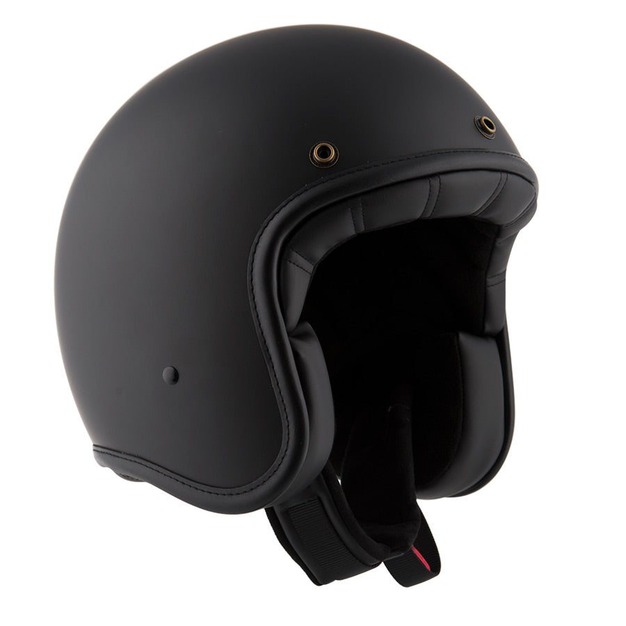 By City Two Strokes Open Face Helmet - Full Black | Oily Rag Co