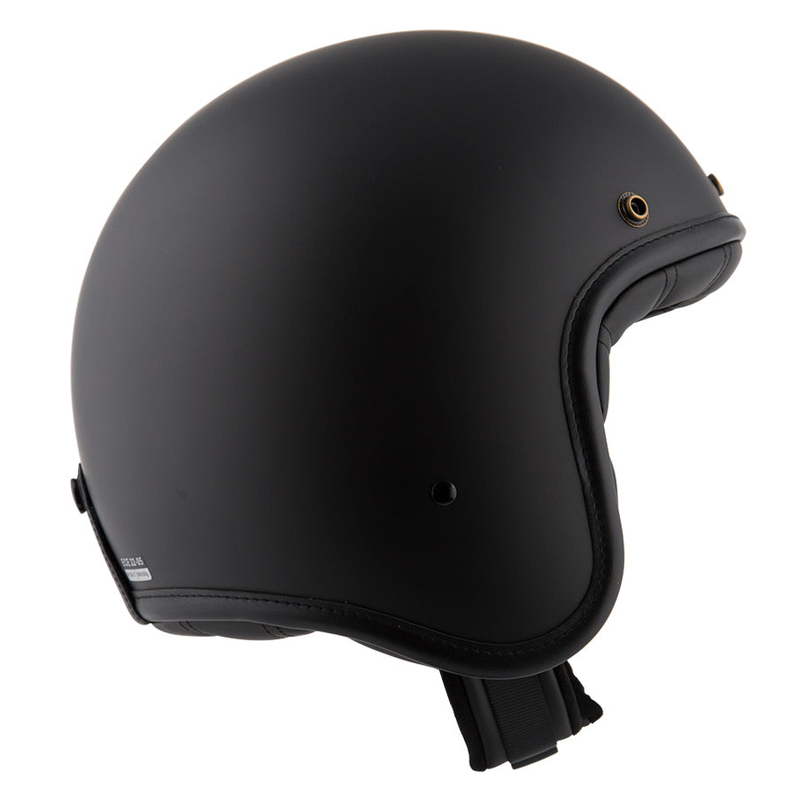 ByCity Two Strokes Open Face Helmet - Full Black