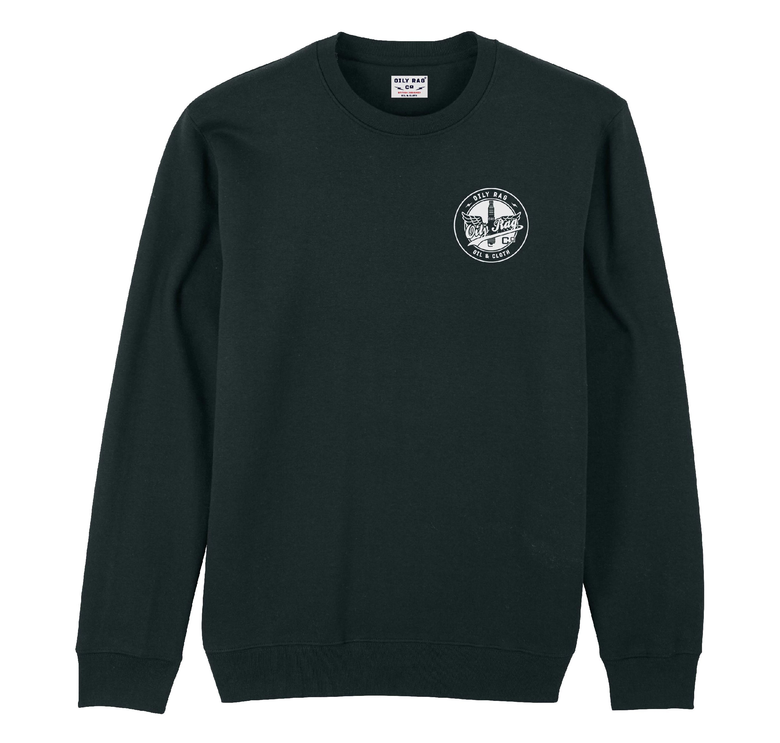 Works Team Crew Neck Sweatshirt - Black | Oily Rag Co