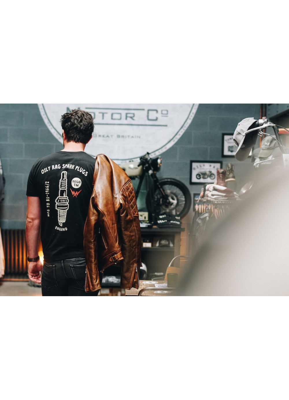 Spark Plug T-shirt  - back print - Black - Black Label Collection