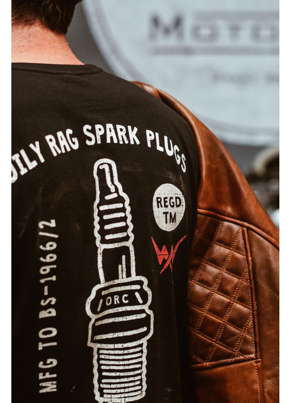 Spark Plug T-shirt  - back print - Black - Black Label Collection
