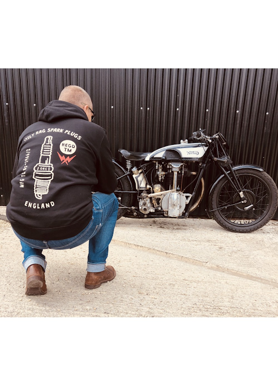 Spark Plug Zip-Thru Hoodie - Back Print - Black