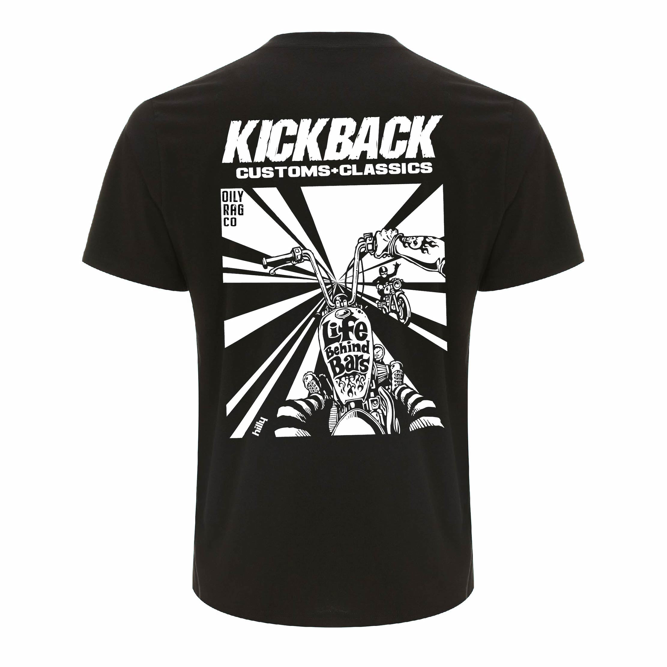 Kickback Prison Tee - Back Print - Black | Oily Rag Co