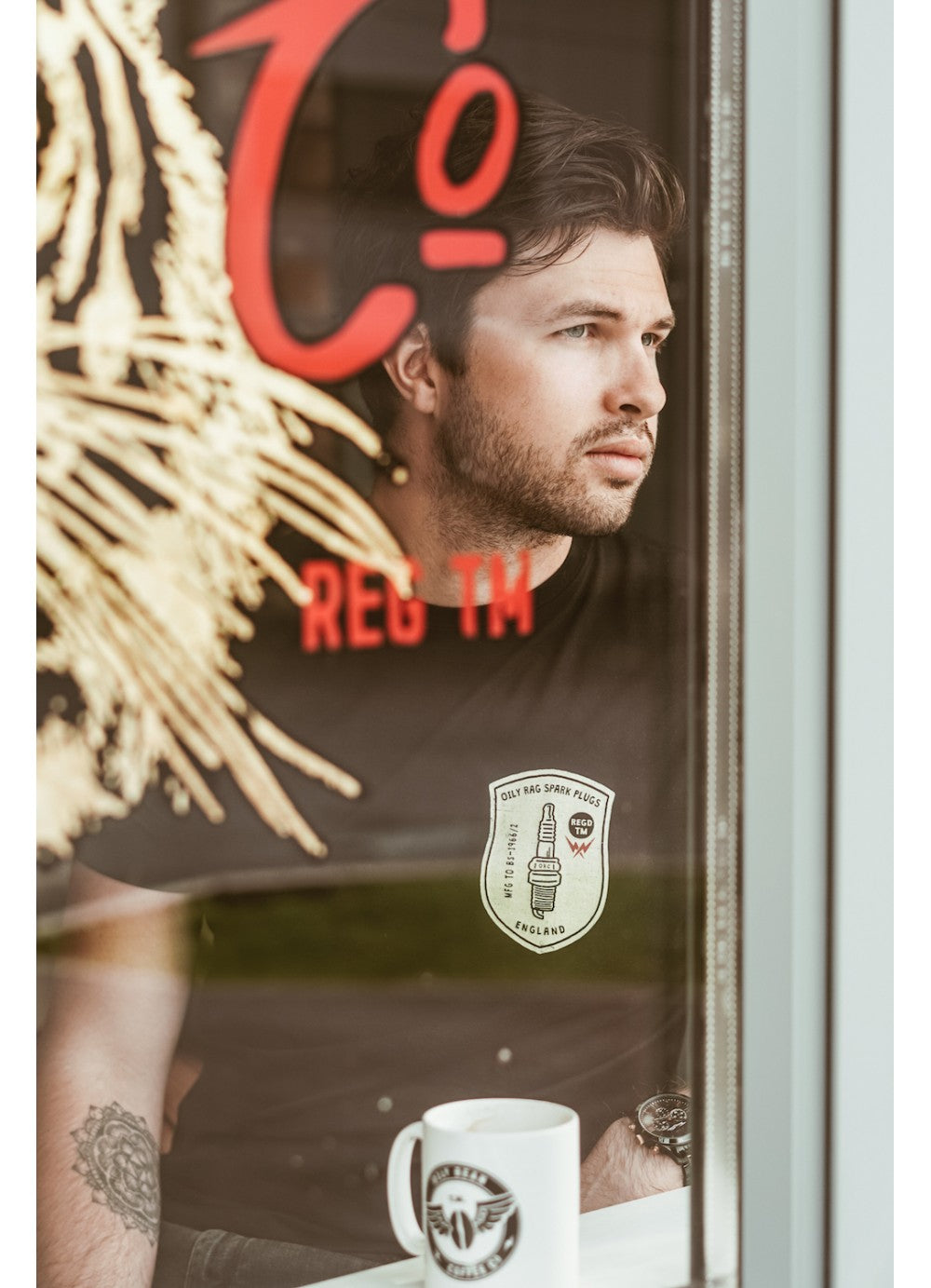 Spark Plug T-shirt  - back print - Black - Black Label Collection