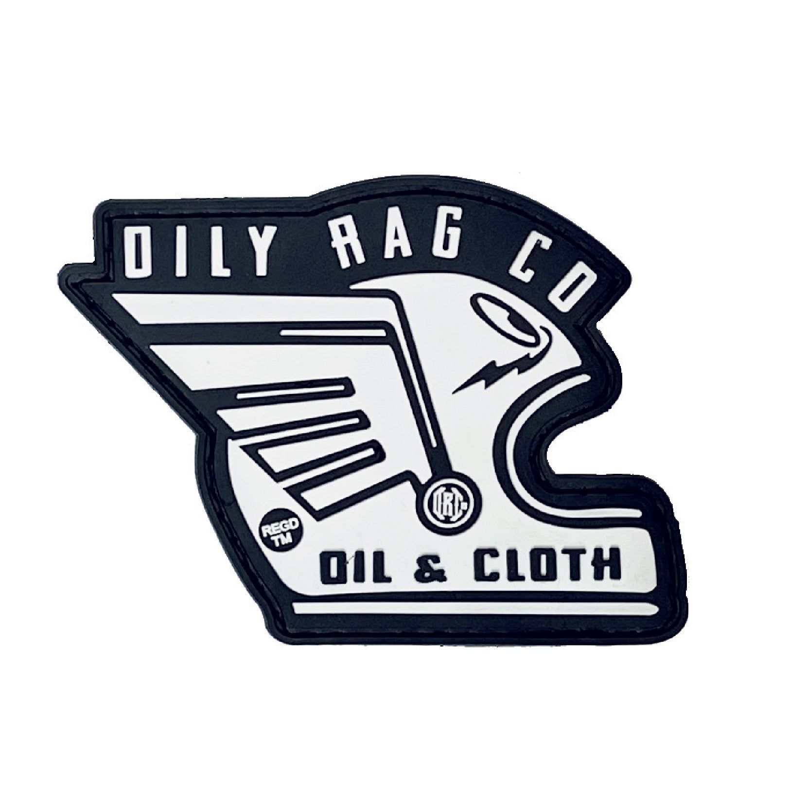 Oil Rag Co. Winged Helmet sew on PVC rubber badge | Oily Rag Co